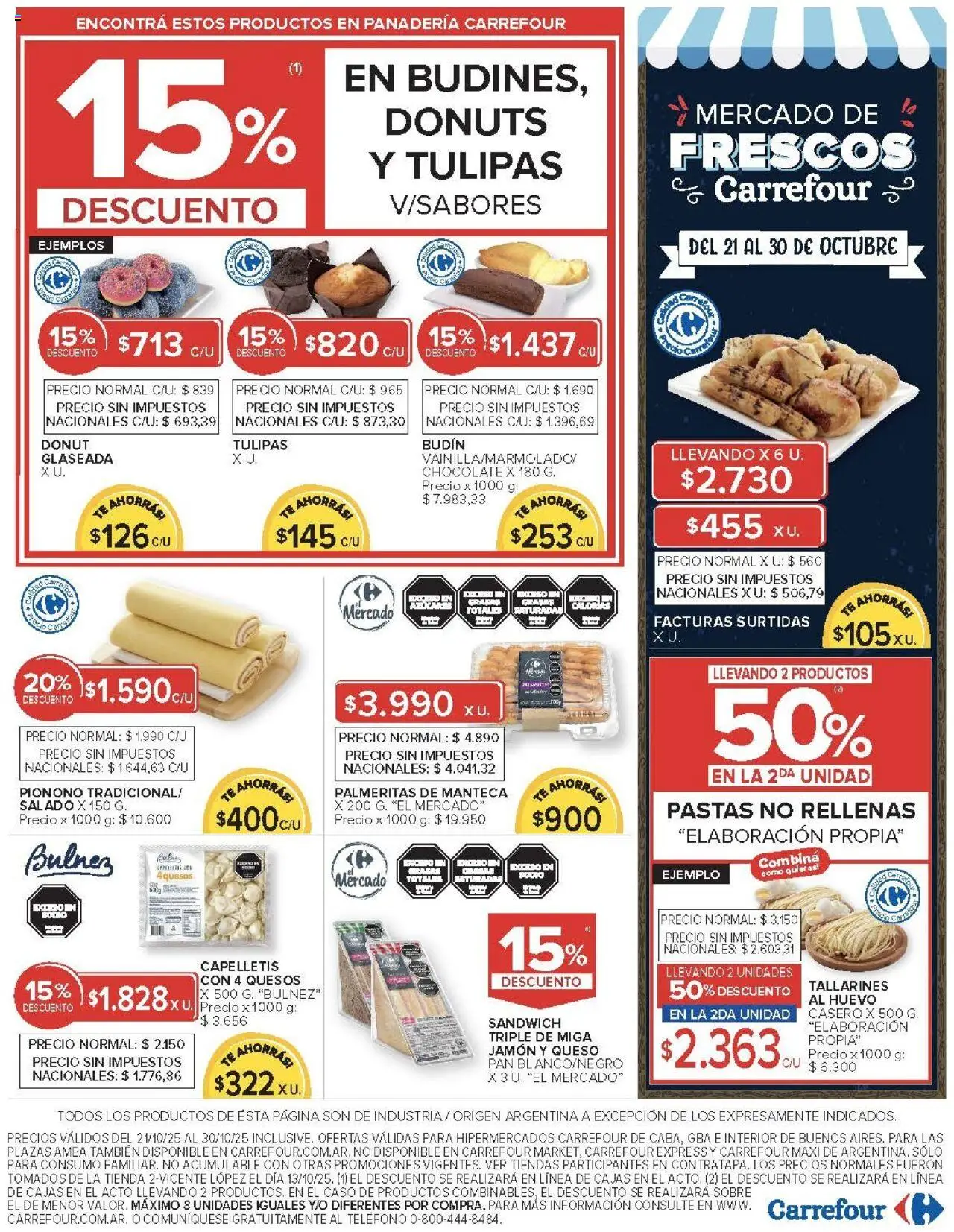 Carrefour ofertas │ válido desde el 21.10.2025 | Página: 6 | Productos: Budín, Huevo, Pionono, Té