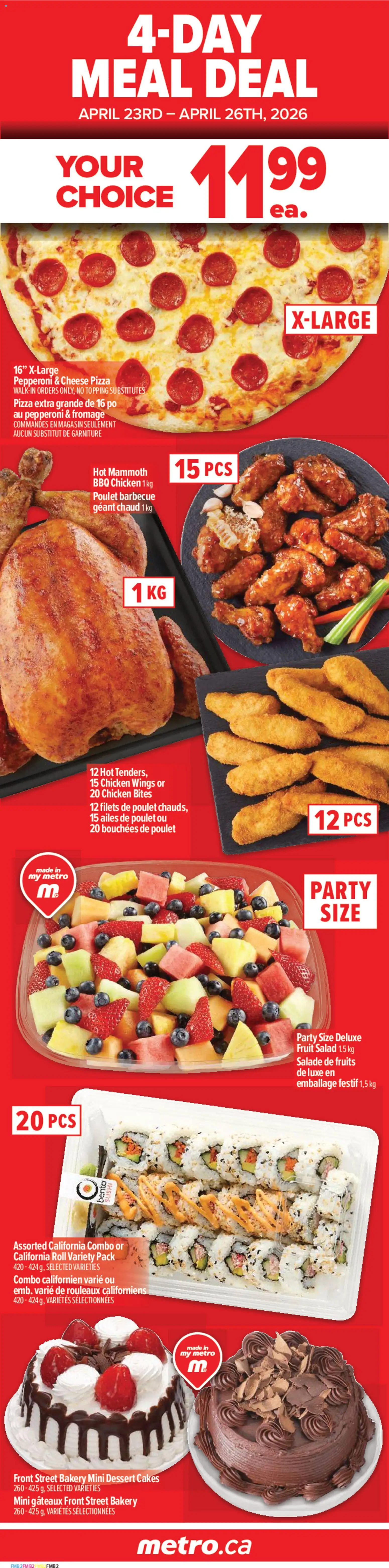 Metro flyer valid from 23.04.2026 | Page: 3 | Products: Salad, Bakery, Pizza, Chicken