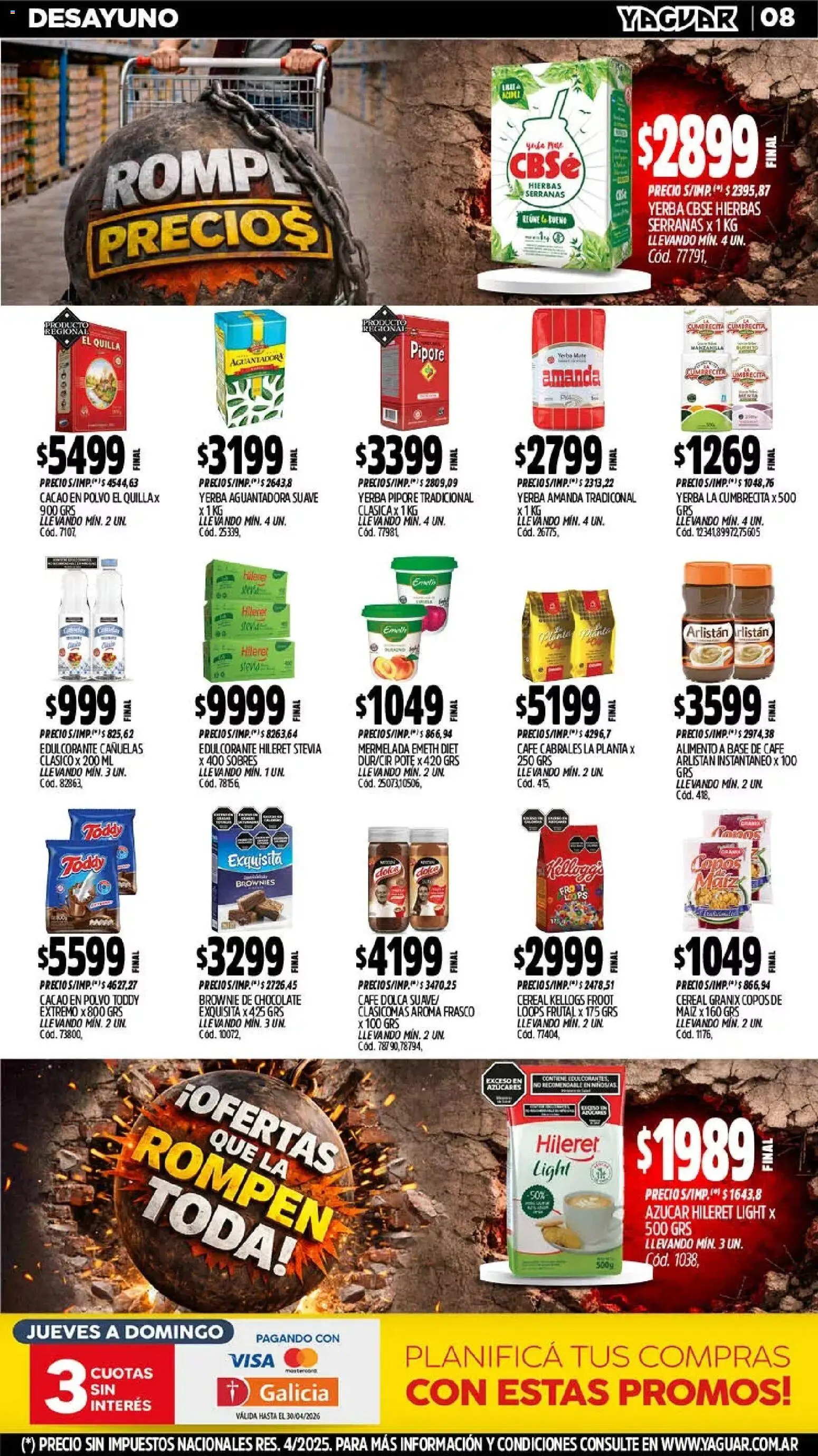 Yaguar - Oferta Semanal Santa Fé │ válido desde el 13.04.2026 | Página: 8 | Productos: Mate, Polvo, Café, Chocolate