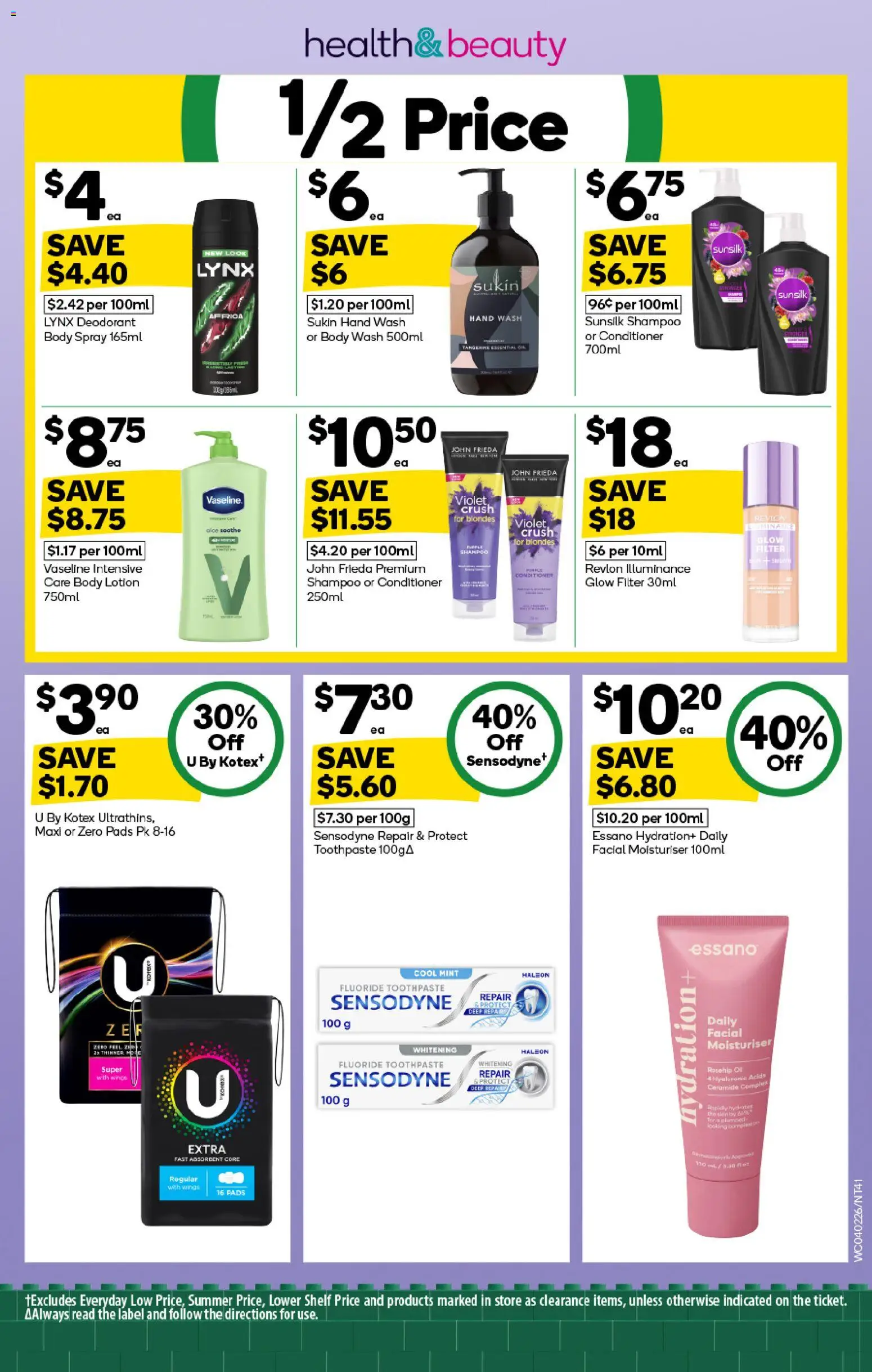 Woolworths catalogue - valid from 04.02.2026 | Page: 41 | Products: Shampoo, Lotion, Moisturiser, Toothpaste