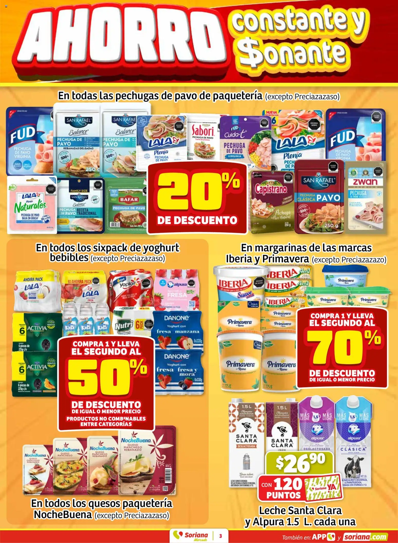 Nuevas ofertas de Soriana válidas en toda la República Mexicana desde el 12.02.2026. ¡Encuentra las mejores ofertas en Soriana - Fin de Semana Mercado: Tamaulipas! | Página: 3 | Productos: Leche, Queso, Vitaminas, Cava