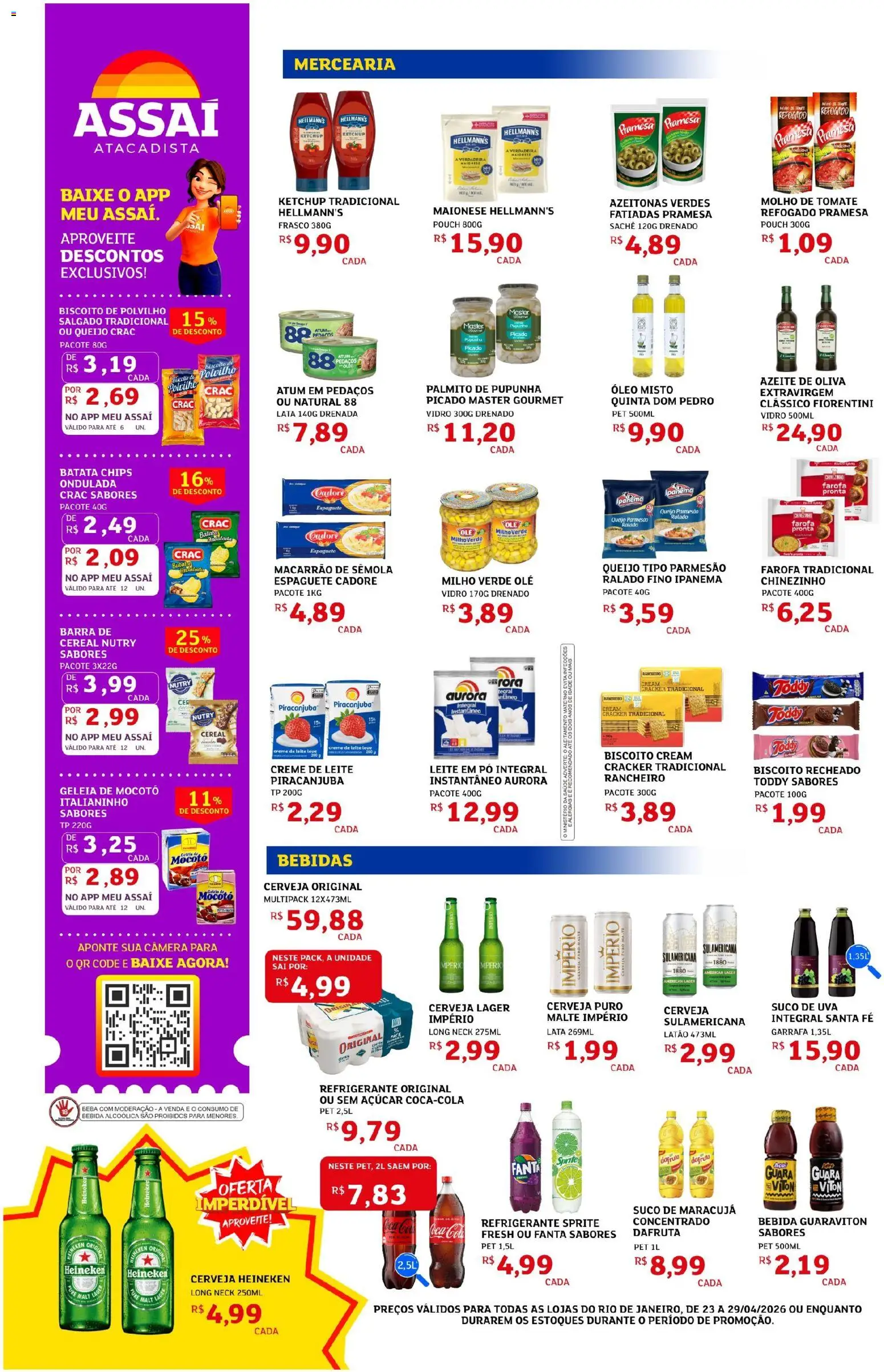 Assaí Atacadista Folheto - válido de 24.04.2026 | Página: 2 | Produtos: Milho verde, Cerveja, Parmesão, Creme