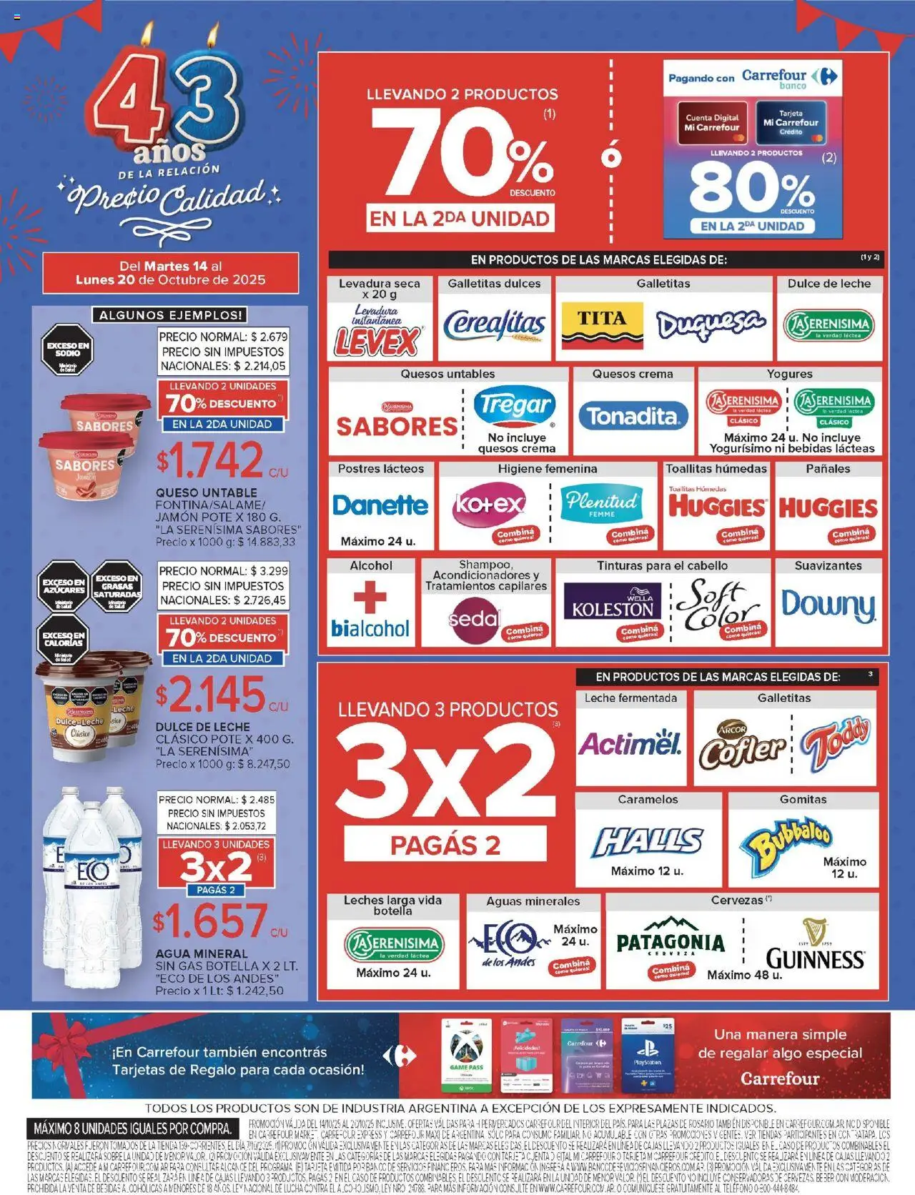 Carrefour ofertas - Córdoba │ válido desde el 14.10.2025 | Página: 10 | Productos: Botella, Rosario, Leche, Queso