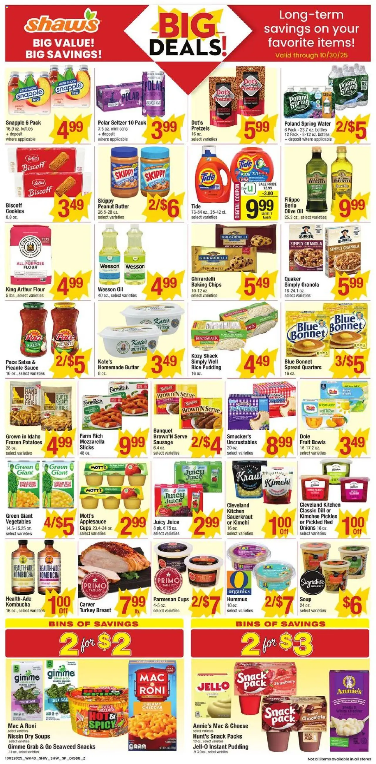 Shaw's Weekly Ad - MA - valid from 03.10.2025 | Page: 6 | Products: Chocolate, Juice, Rice, Sausage