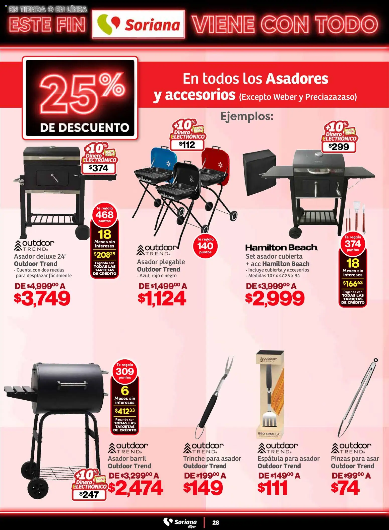 Nuevas ofertas de Soriana válidas en toda la República Mexicana desde el 05.11.2025. ¡Encuentra las mejores ofertas en Soriana - Este fin Soriana viene con todo Híper Nacional! | Página: 28 | Productos: Espátula, Té