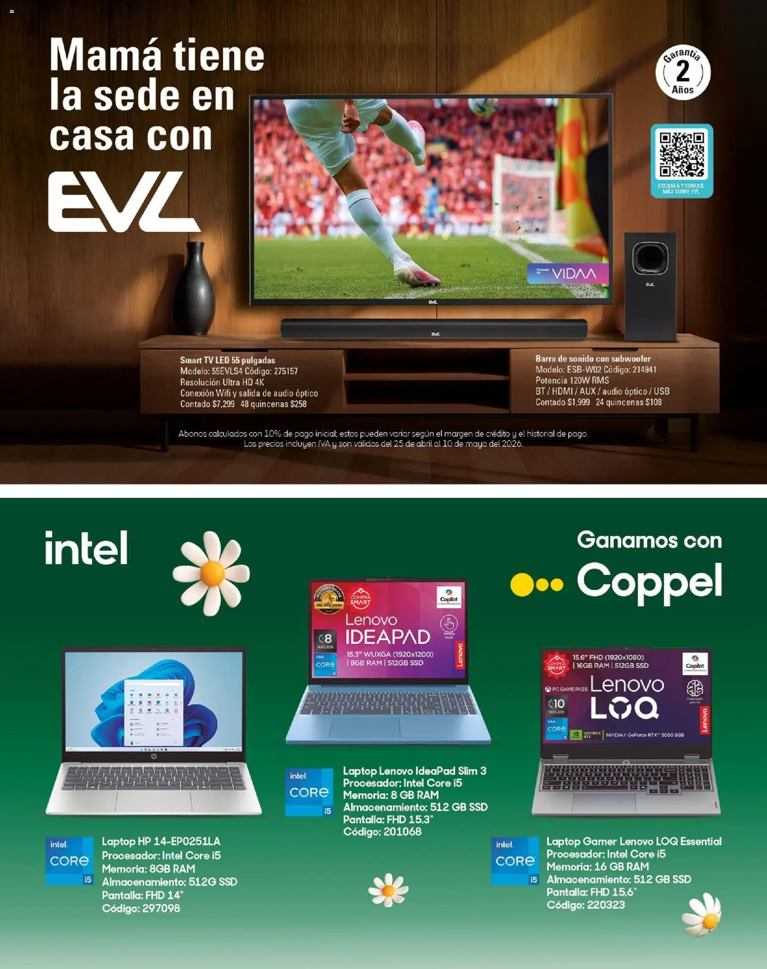 Nuevas ofertas de Coppel válidas en toda la República Mexicana desde el 25.04.2026. ¡Encuentra las mejores ofertas en Coppel catálogo Los regalos que mamá siempre quiere! | Página: 68 | Productos: Usb, Audio, Barra, Sobre