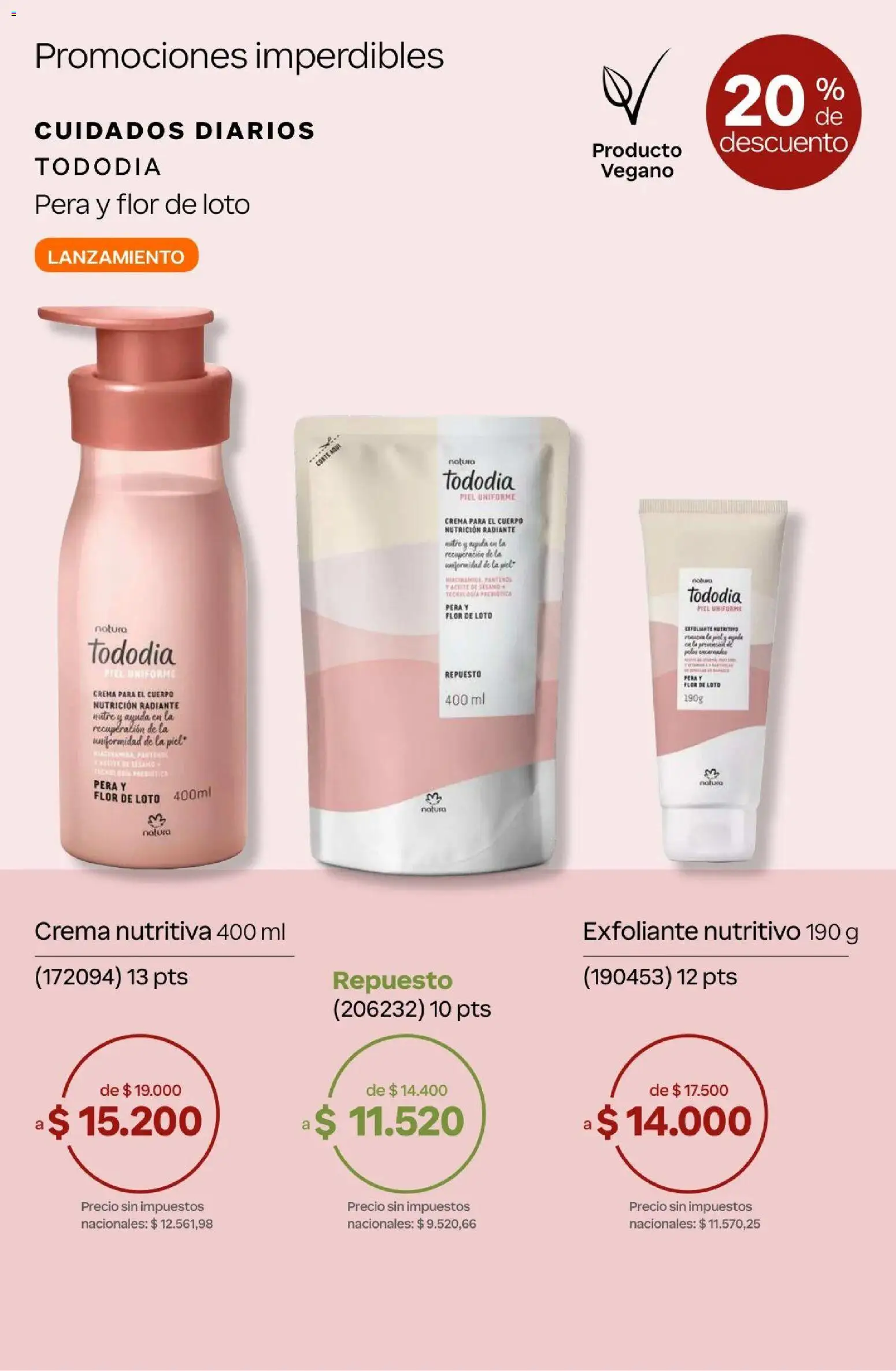 Natura Catálogo Ciclo 4/2026 │ válido desde el 01.04.2026 | Página: 55 | Productos: Pera, Crema para el cuerpo, Radiante, Crema