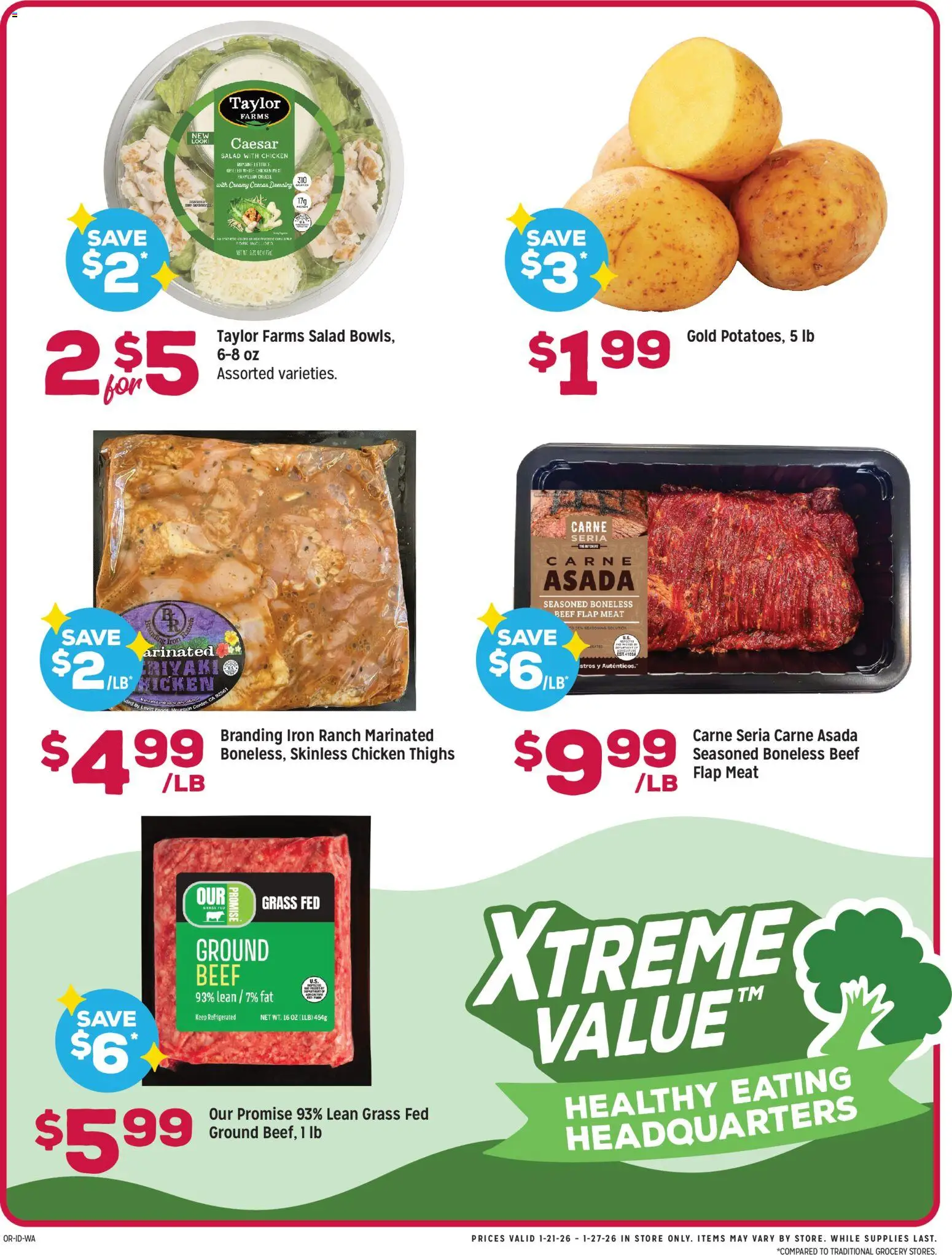 Grocery Outlet Weekly Ad - ID - valid from 21.01.2026 | Page: 2 | Products: Cheese, Beef, Salad, Iron