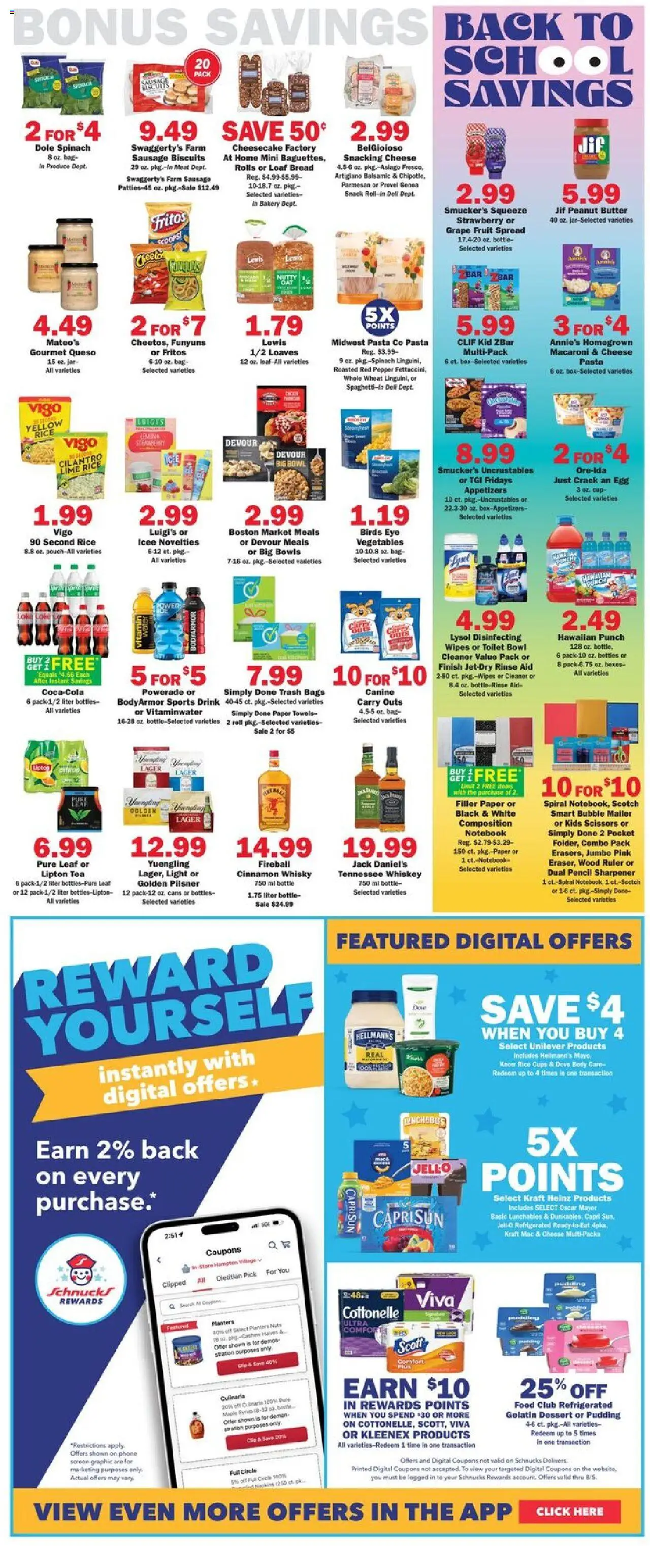 Schnucks Weekly Print Ad - MO - valid from 30.07.2025 | Page: 5 | Products: Spinach, Butter, Bread, Pencil sharpener