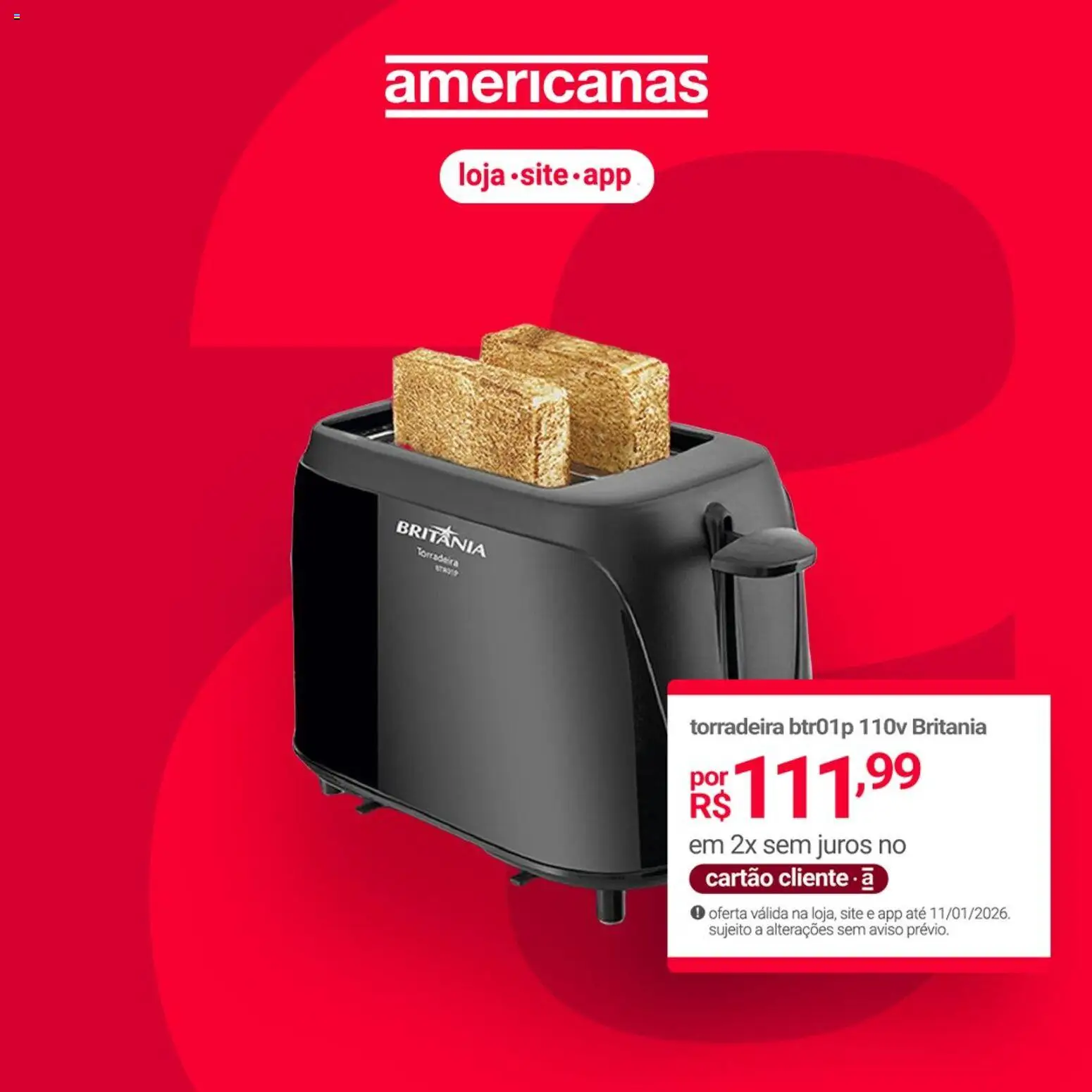 Lojas Americanas Folheto - válido de 06.01.2026 | Página: 8 | Produtos: Torradeira