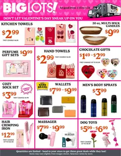 Preview of Big Lots weekly ads valid from 15.01.2026 | Page: 2 | Products: Perfume, Chocolate, Iron