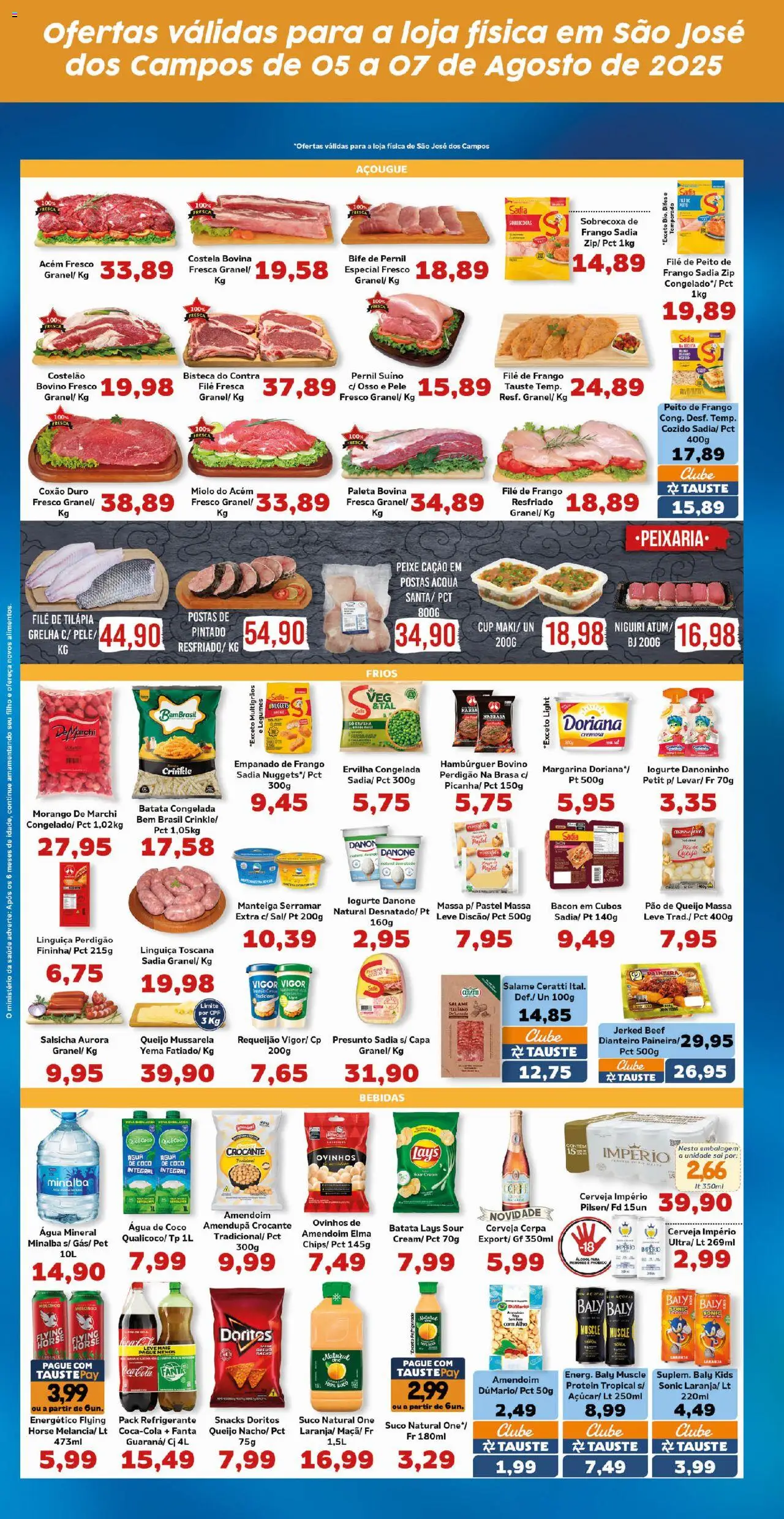 Tauste Folheto - válido de 05.08.2025 | Página: 4 | Produtos: Fanta, Linguiça, Queijo, Salame