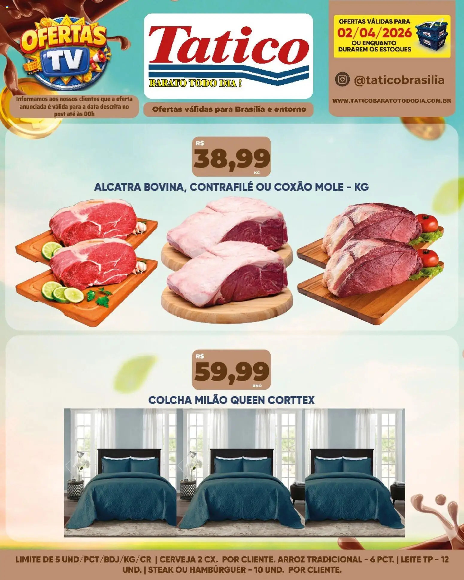 Tatico Folheto - válido de 03.04.2026 | Página: 36 | Produtos: Colcha, Leite, Cerveja, Arroz
