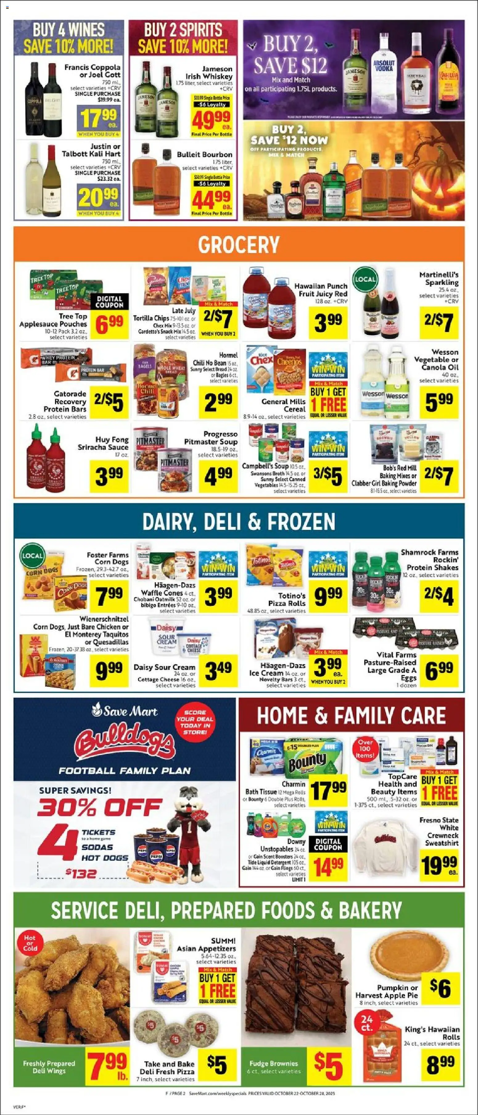 Save Mart Weekly - CA - valid from 22.10.2025 | Page: 2 | Products: Oil, Sour cream, Bourbon, Chips