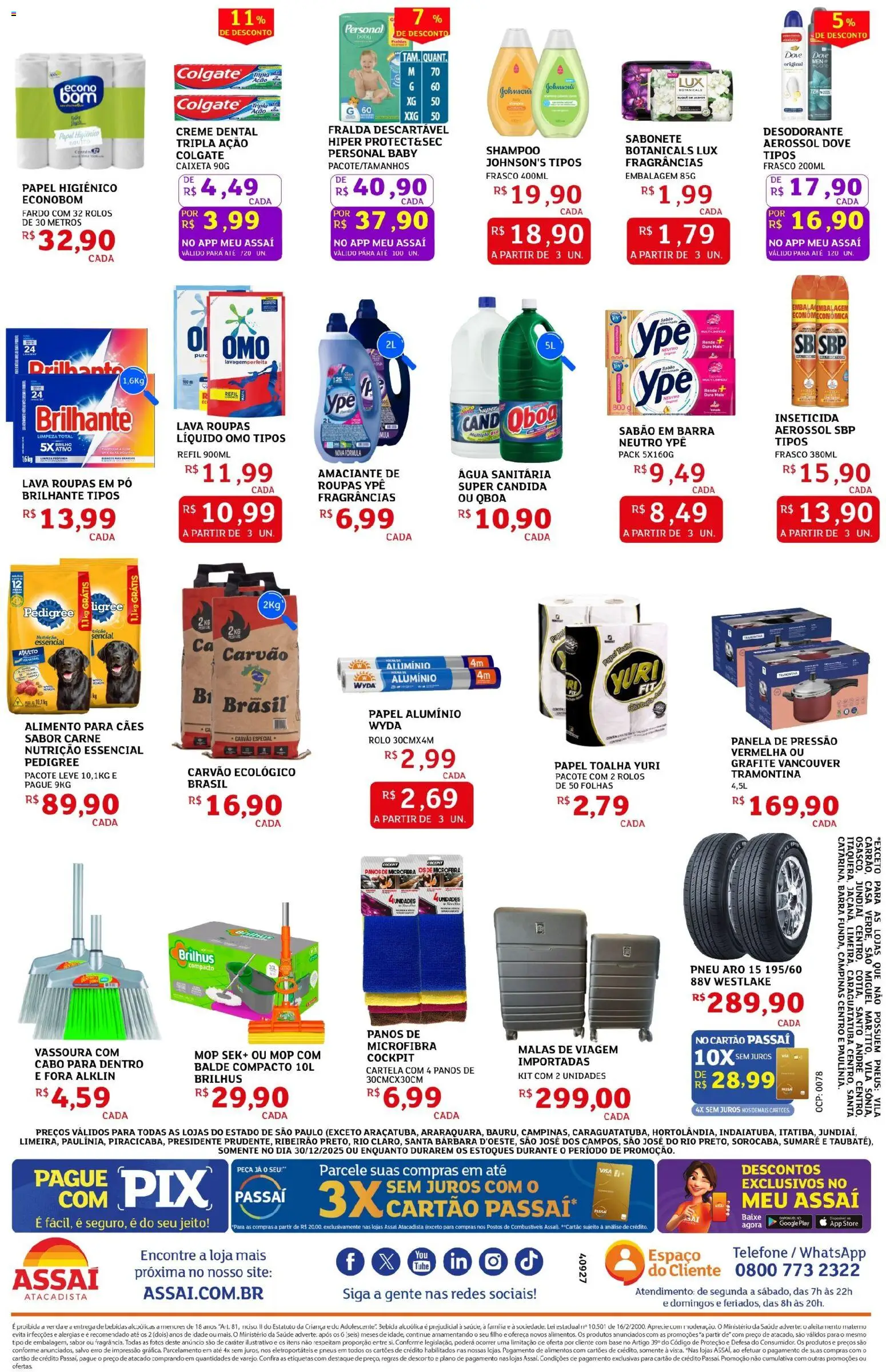 Assaí Atacadista Folheto - válido de 30.12.2025 | Página: 4 | Produtos: Shampoo, Panela de pressão, Sabonete, Inseticida