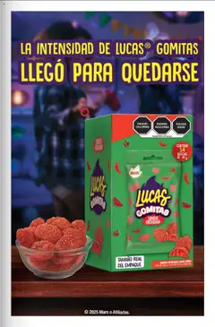 Vista previa de LUCAS® GOMITAS SANDIA ENCHILADA, Lucas Gomitas Sandia Enchilada, contains 14 bags of 40g each., nuevo folleto de la tienda, válido en México a partir del 03.10.2025 | Página: 95