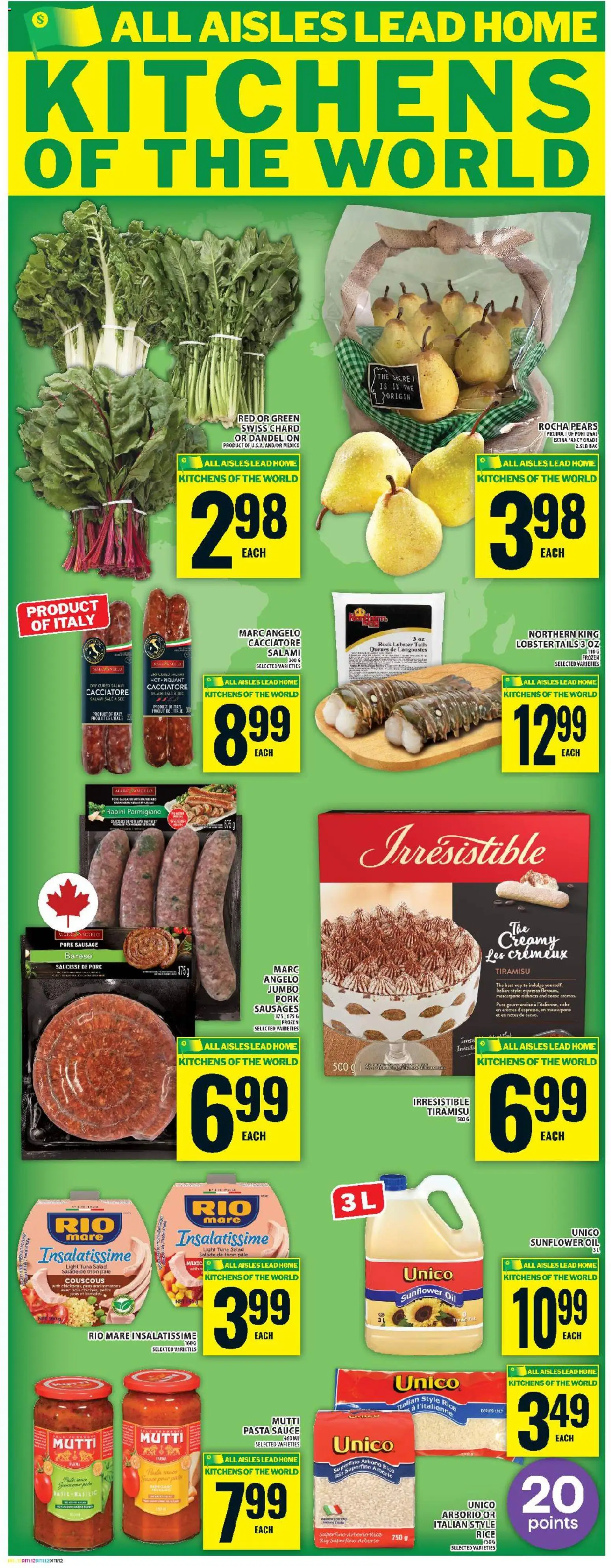 Food Basics flyer valid from 08.01.2026 | Page: 12 | Products: Rice, Oil, Salami, Pork