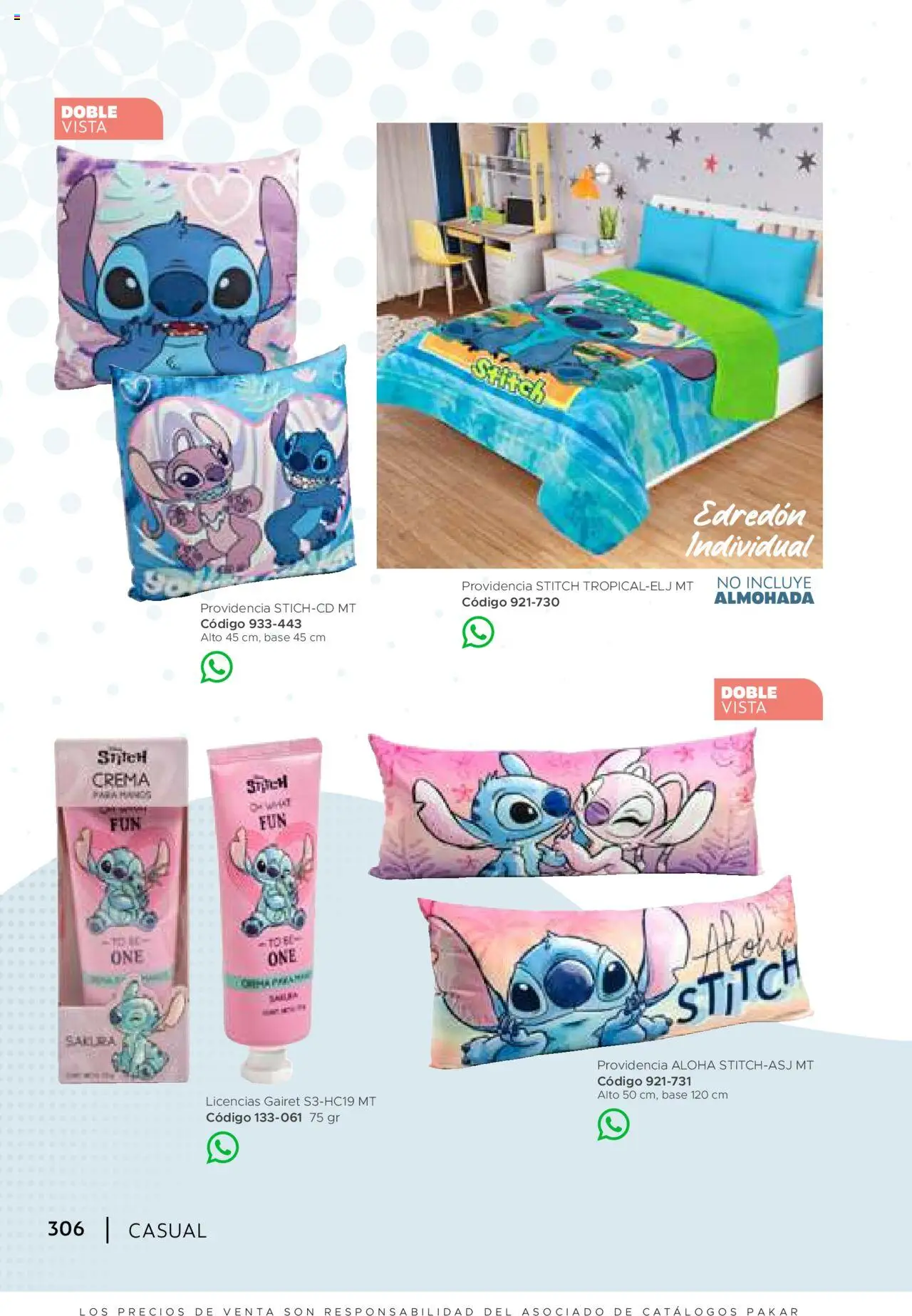 Nuevas ofertas de SC Pakar válidas en toda la República Mexicana desde el 24.07.2025. ¡Encuentra las mejores ofertas en SC Pakar - Catálogo Casual otoño / invierno! | Página: 306 | Productos: Crema, Almohada