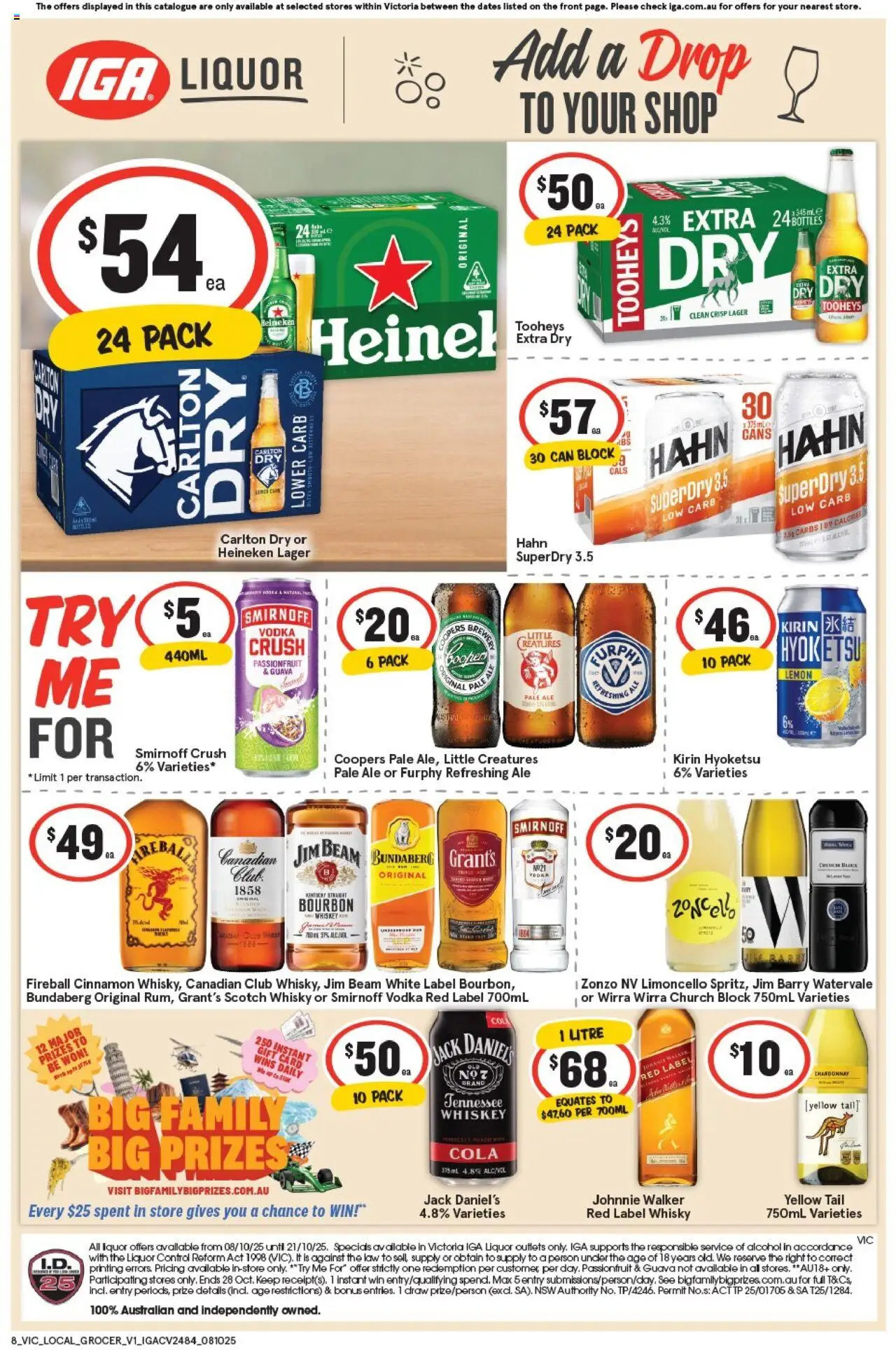 IGA catalogue - valid from 08.10.2025 | Page: 2 | Products: Passionfruit, Vodka, Whiskey, Scotch