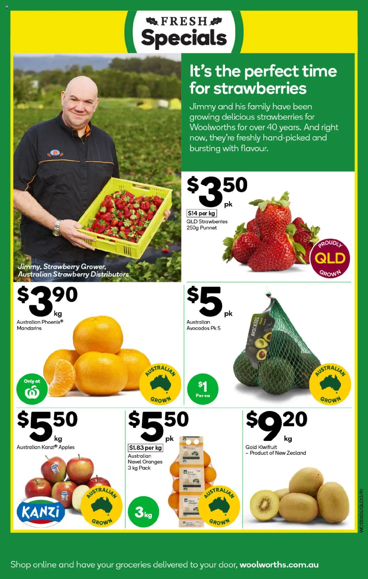 Woolworths catalogue - valid from 13.08.2025 | Page: 13 | Products: Oranges, Strawberries, Kiwifruit, Mandarins