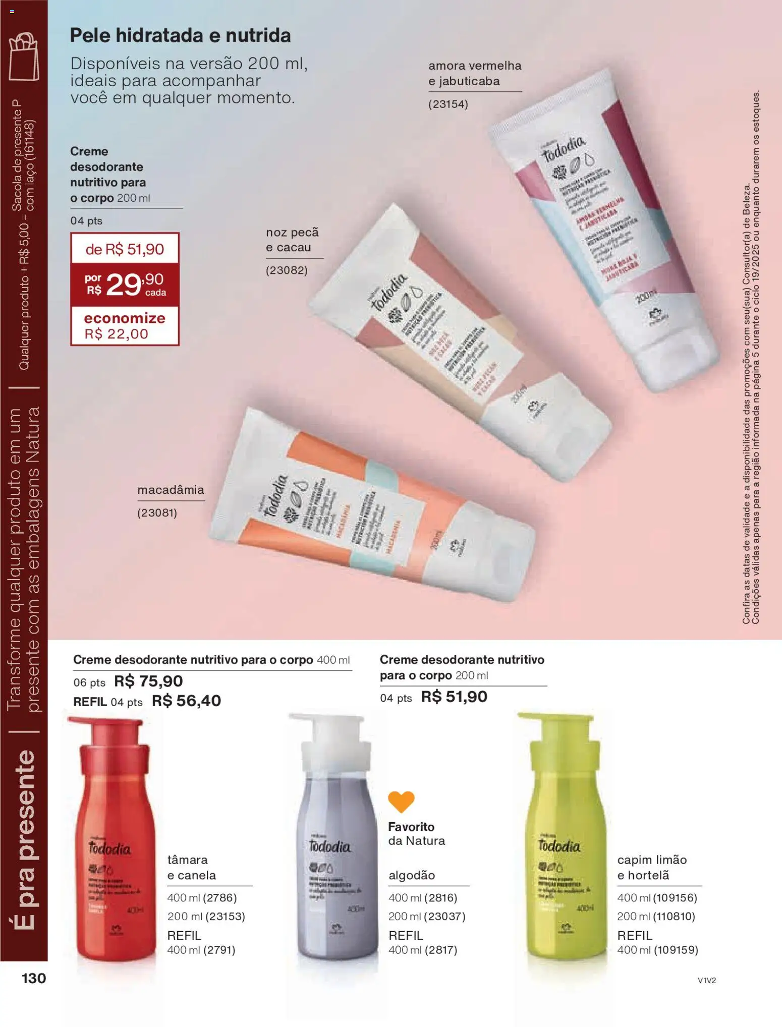 Natura Folheto - válido de 26.11.2025 | Página: 130 | Produtos: Macadâmia, Hortelã, Algodão, Canela