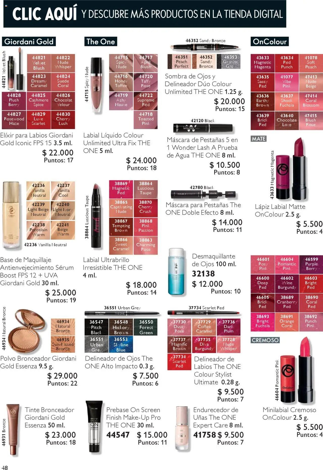 Oriflame - Catálogo │ válido desde el 13.09.2025 | Página: 48 | Productos: Desmaquillante, Maquillaje, Sombra, Lápiz labial
