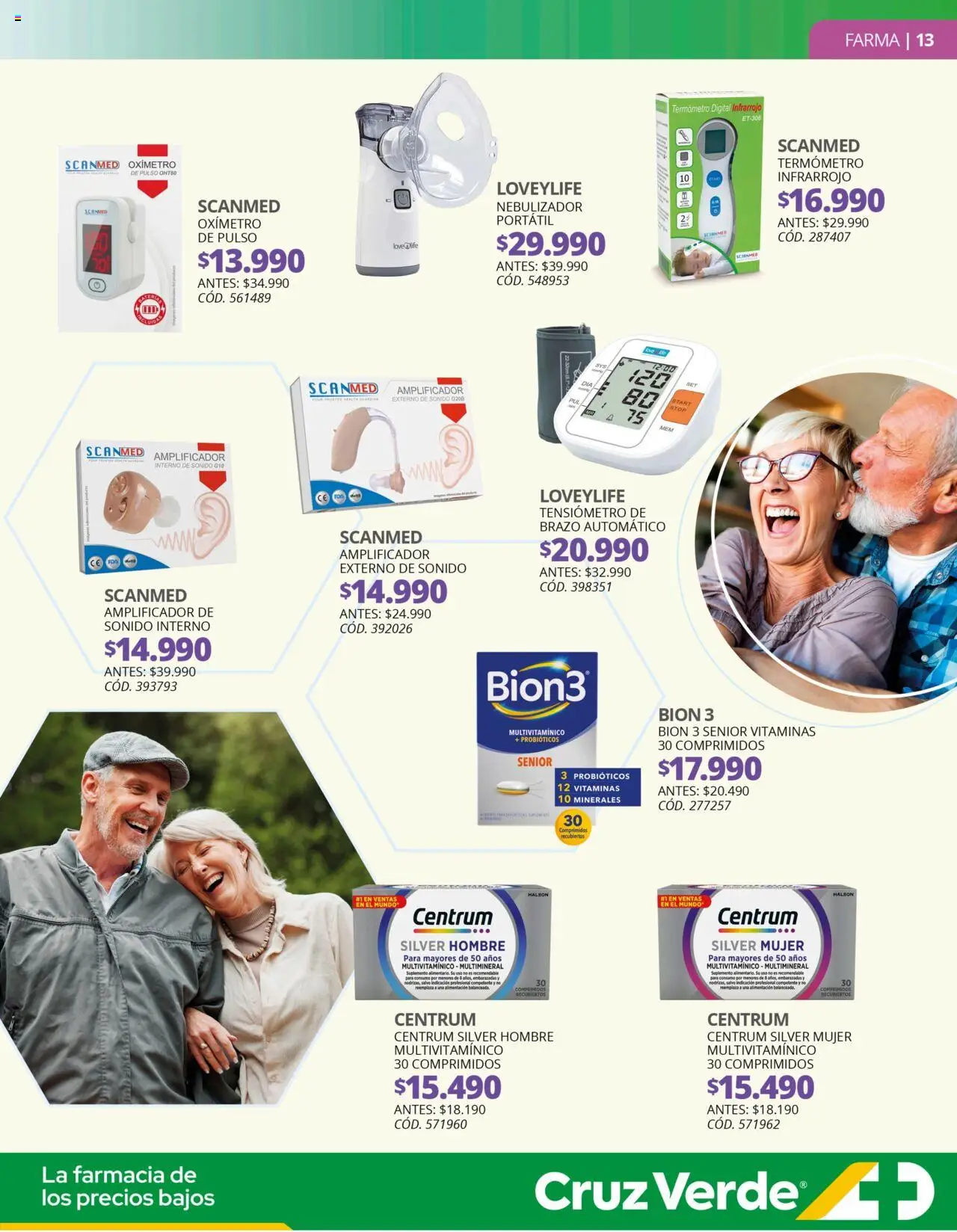 Cruz Verde Descuentos │ válido desde el 01.08.2025 | Página: 13 | Productos: Termómetro, Tensiómetro, Nebulizador, Vitaminas