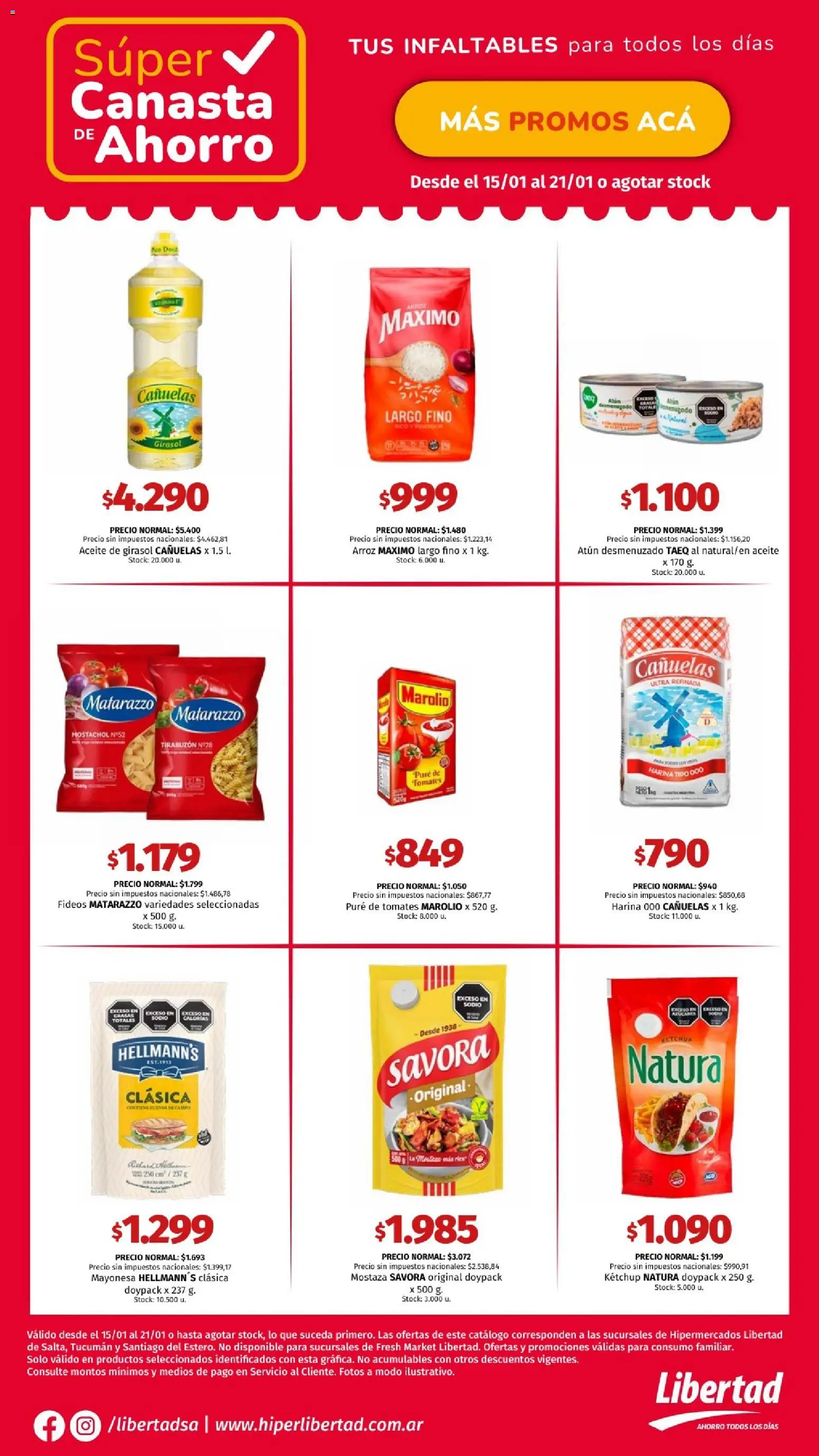 Hipermercado Libertad - Súper Canasta de Ahorro │ válido desde el 15.01.2026 | Página: 1 | Productos: Aceite, Mayonesa, Fideos, Canasta