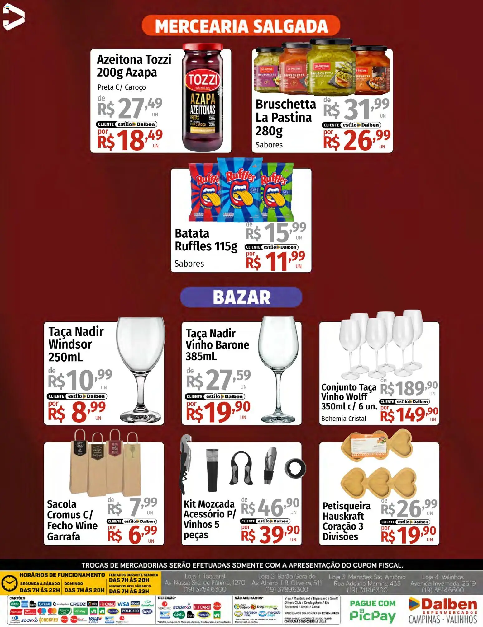 Supermercado Dalben Folheto - válido de 20.03.2026 | Página: 6 | Produtos: Azeitonas, Hauskraft, Vinho, Batata