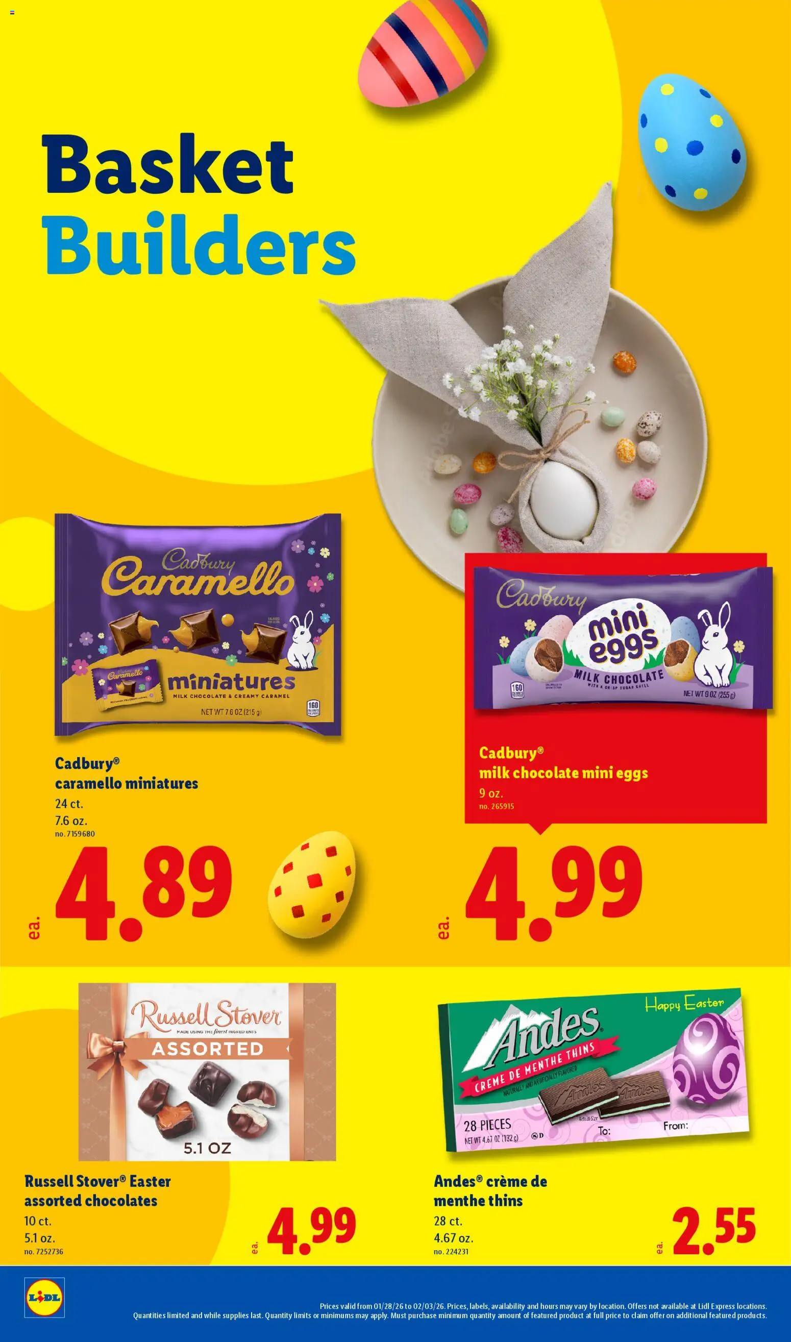 Lidl Weekly Ad - valid from 28.01.2026 | Page: 22 | Products: Basket, Milk, Eggs, Chocolate
