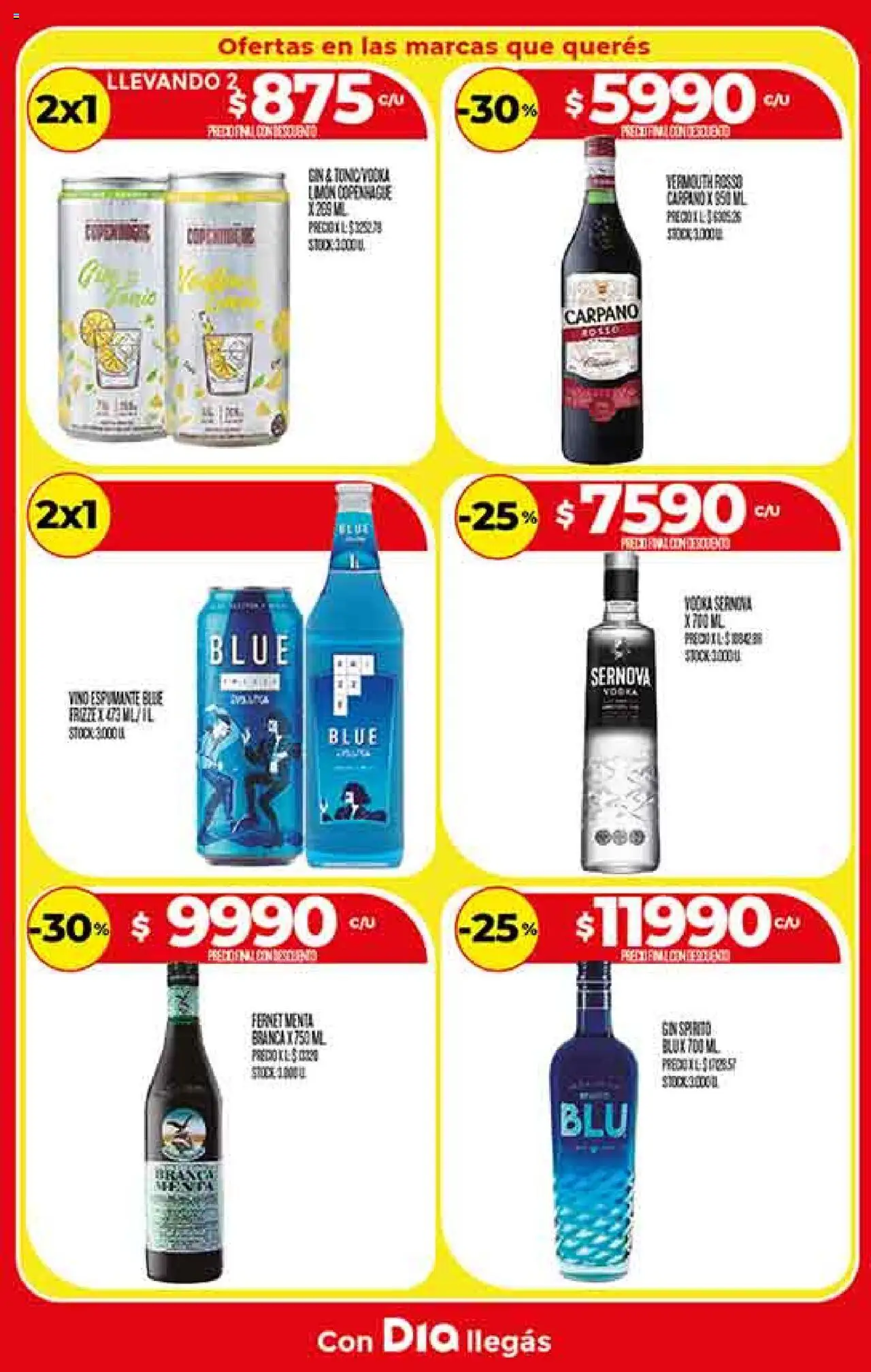 Supermercado DIA Ofertas │ válido desde el 06.08.2025 | Página: 19 | Productos: Gin, Fernet, Limón, Vino