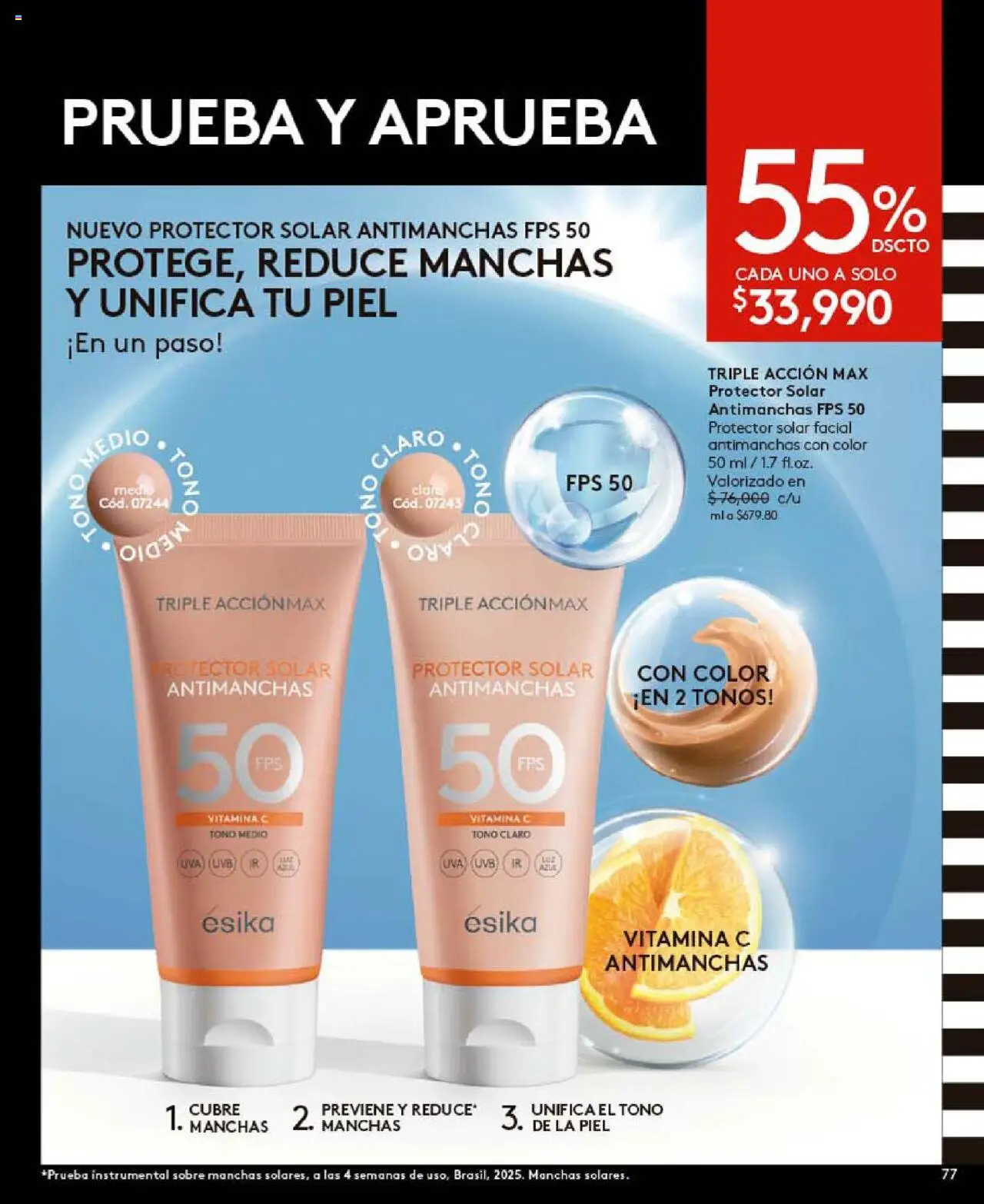 Ésika revista - valida desde el 24.09.2025 | Página: 77 | Productos: Sobre, Protector solar