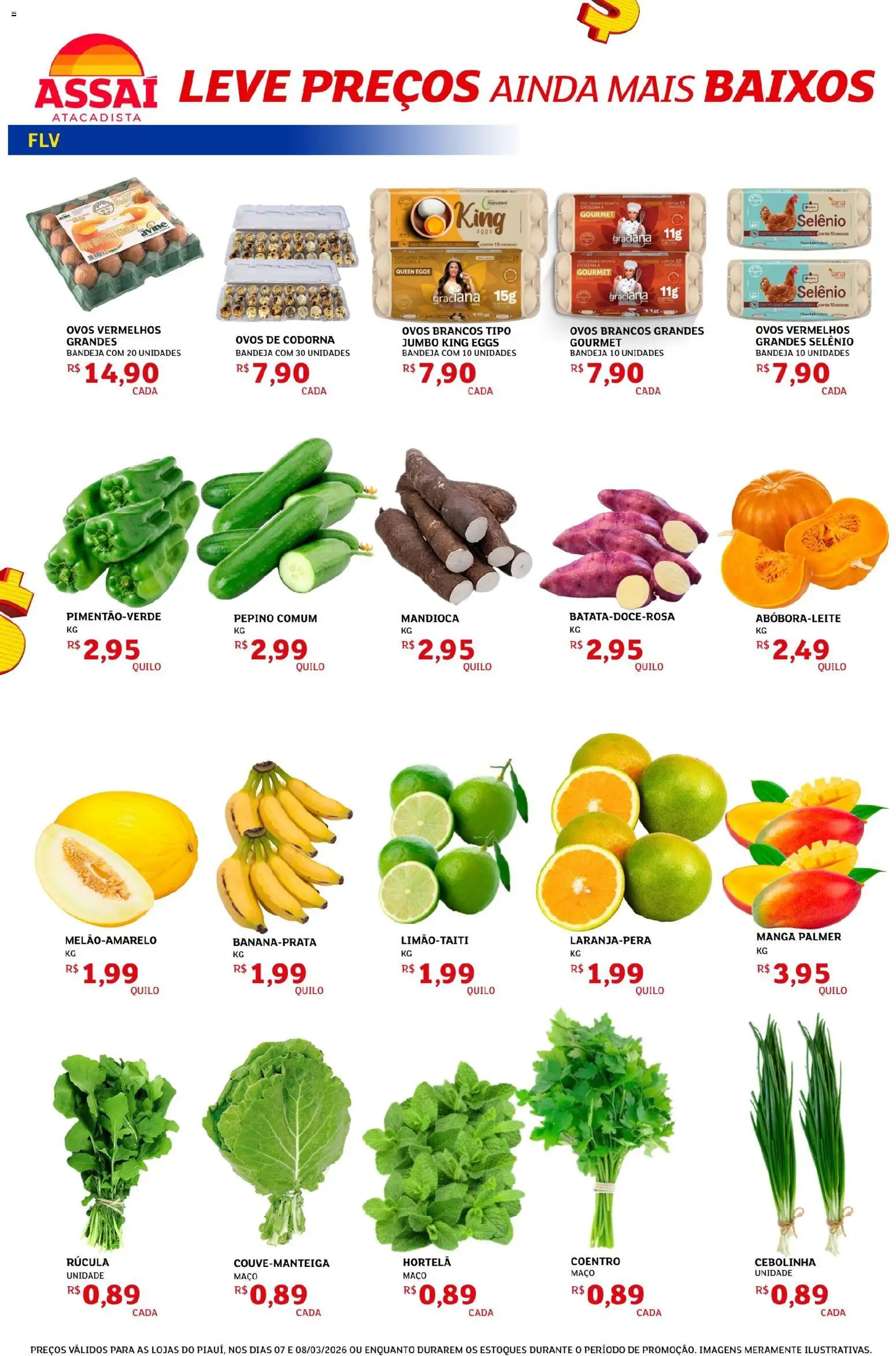 Assaí Atacadista Folheto - válido de 07.03.2026 | Página: 2 | Produtos: Hortelã, Ovos, Bandeja, Ovos de codorna