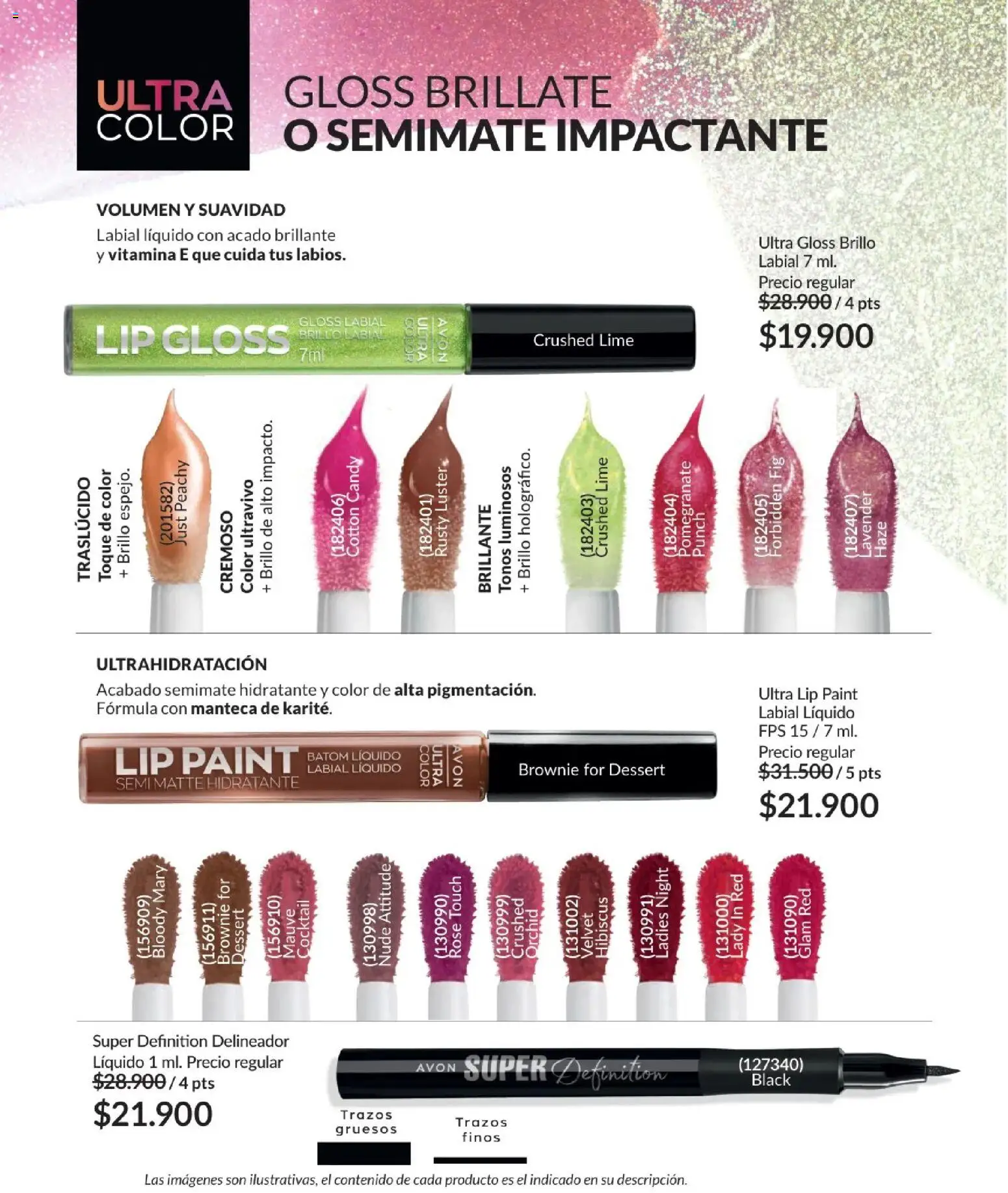 Avon revista - valida desde el 01.12.2025 | Página: 41 | Productos: Brillo, Delineador, Manteca