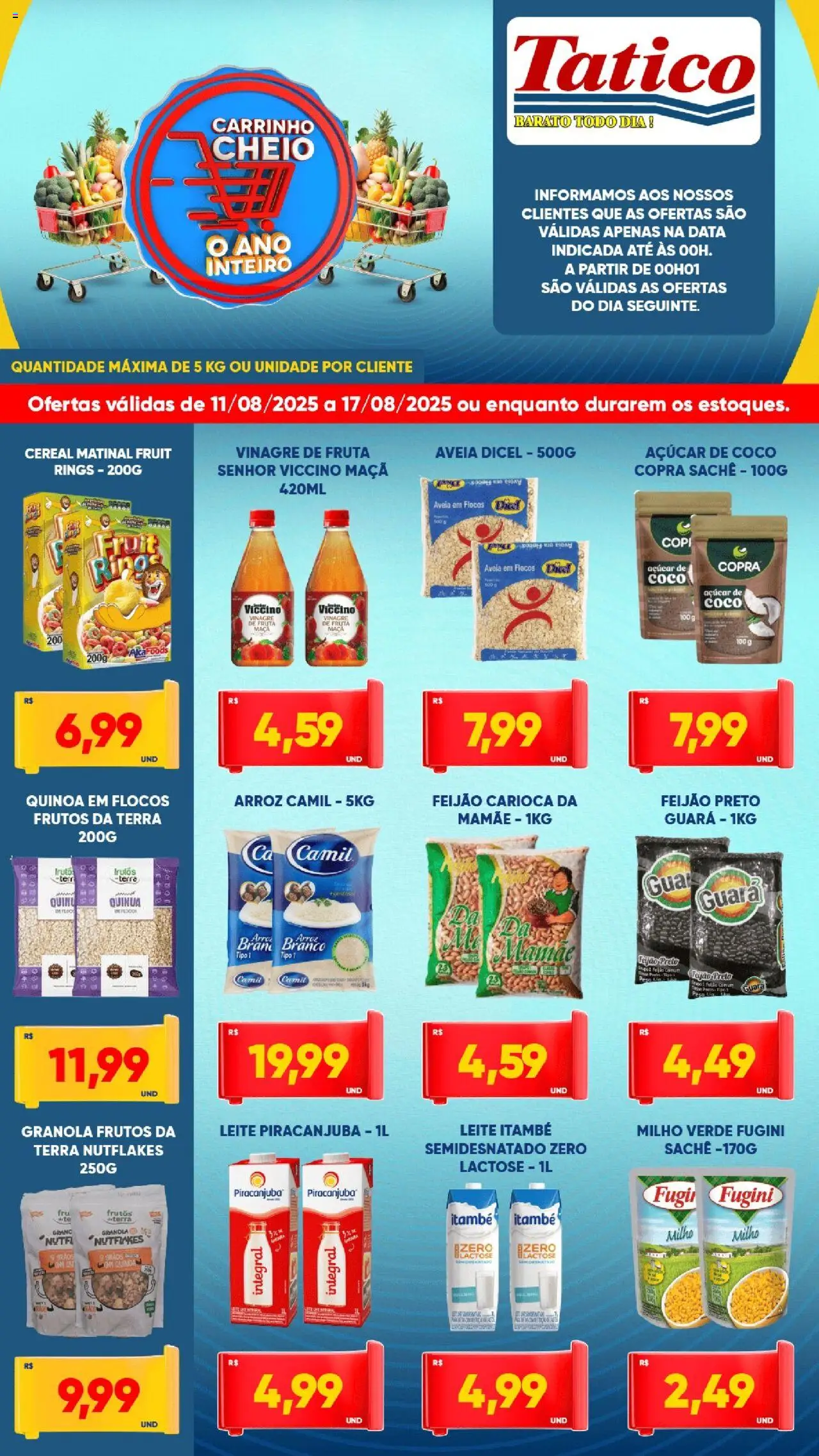 Tatico Folheto - válido de 11.08.2025 | Página: 2 | Produtos: Açúcar de coco, Arroz, Granola, Açúcar