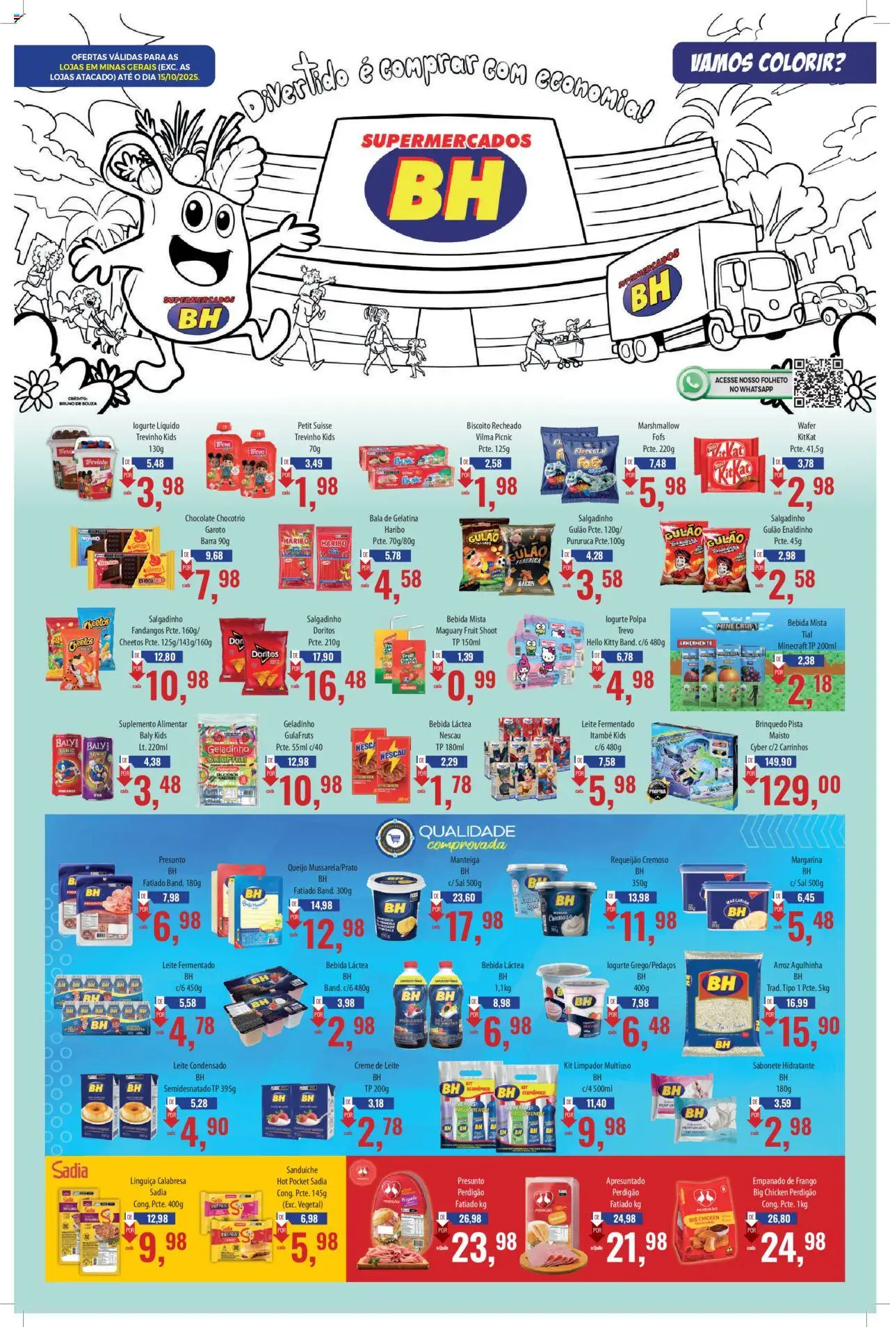 Supermercados BH Folheto - válido de 01.10.2025 | Página: 1 | Produtos: Nescau, Sanduíche, Sabonete, Leite condensado