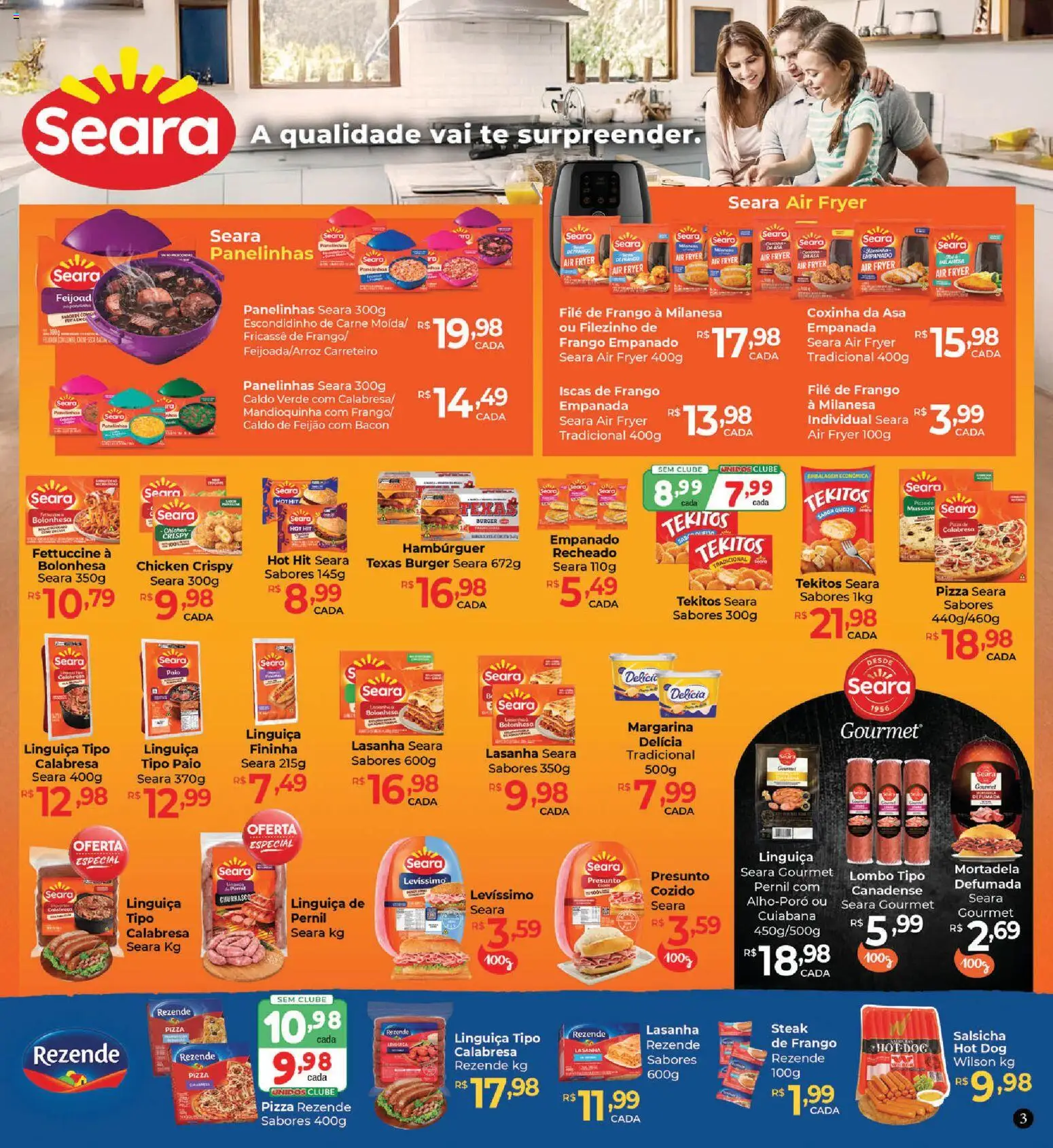 Supermercados Unidos Folheto - válido de 03.11.2025 | Página: 3 | Produtos: Feijão, Pizza Rezende, Linguiça, Presunto