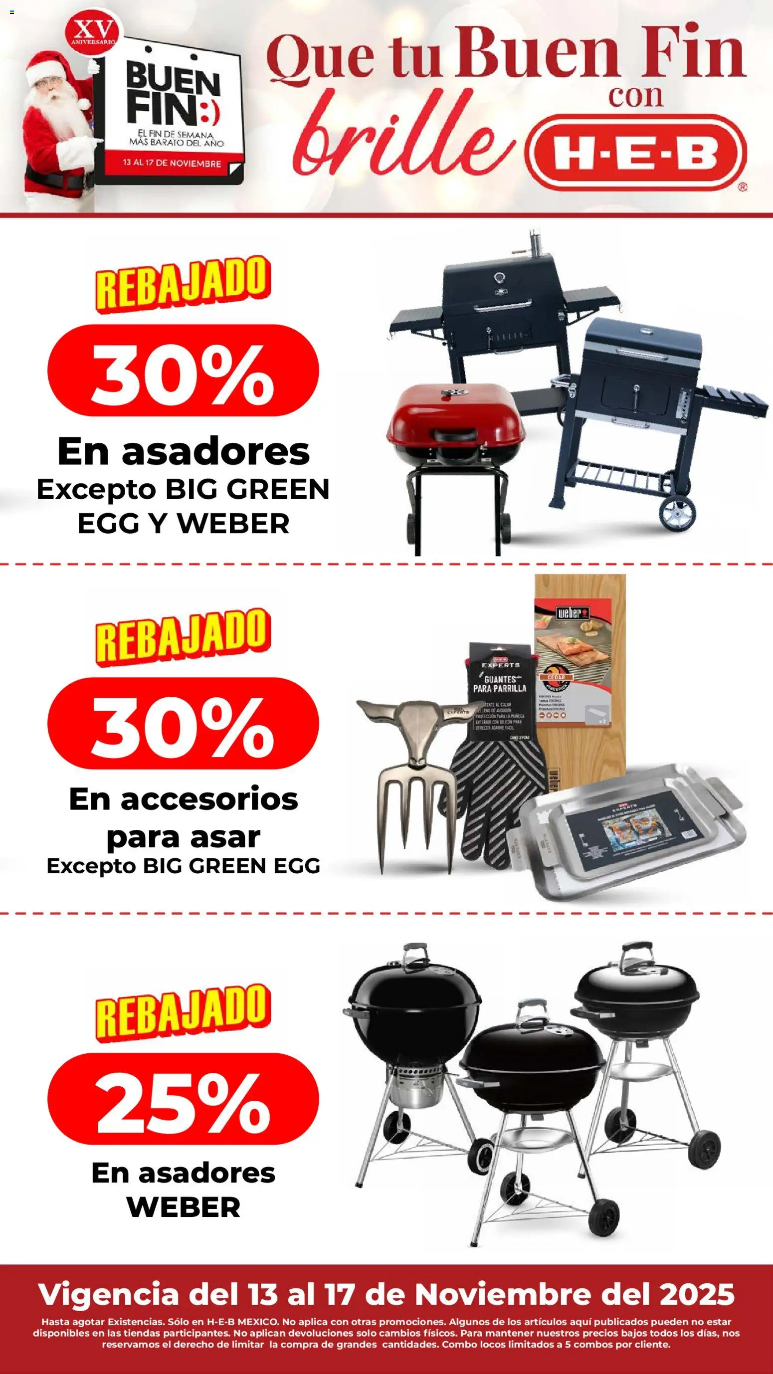 Nuevas ofertas de H-E-B válidas en toda la República Mexicana desde el 13.11.2025. ¡Encuentra las mejores ofertas en H-E-B Buen Fin! | Página: 21 | Productos: Guantes, Parrilla