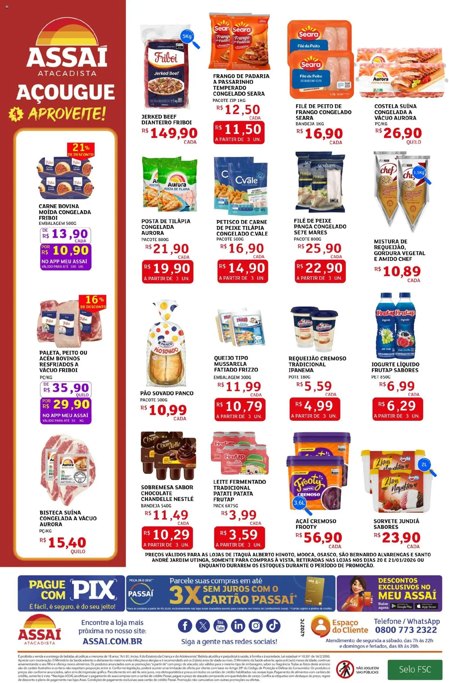Assaí Atacadista Folheto - válido de 20.01.2026 | Página: 2 | Produtos: Queijo, Bebida, Telefone, Requeijão