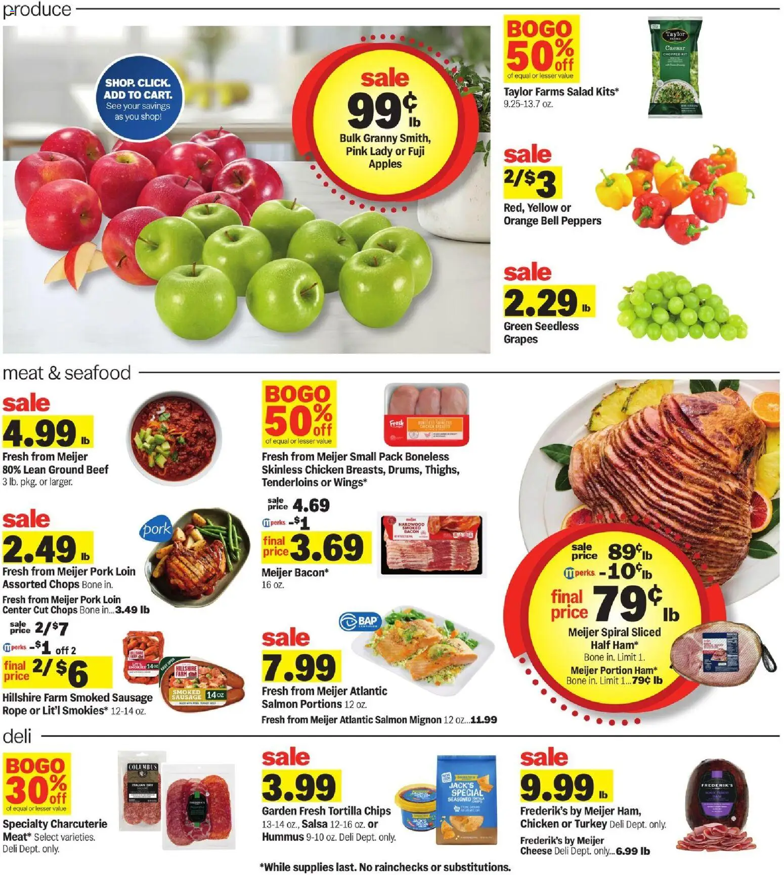 Meijer Weekly Ad - MI - valid from 18.03.2026 | Page: 2 | Products: Peppers, Chips, Seafood, Sausage
