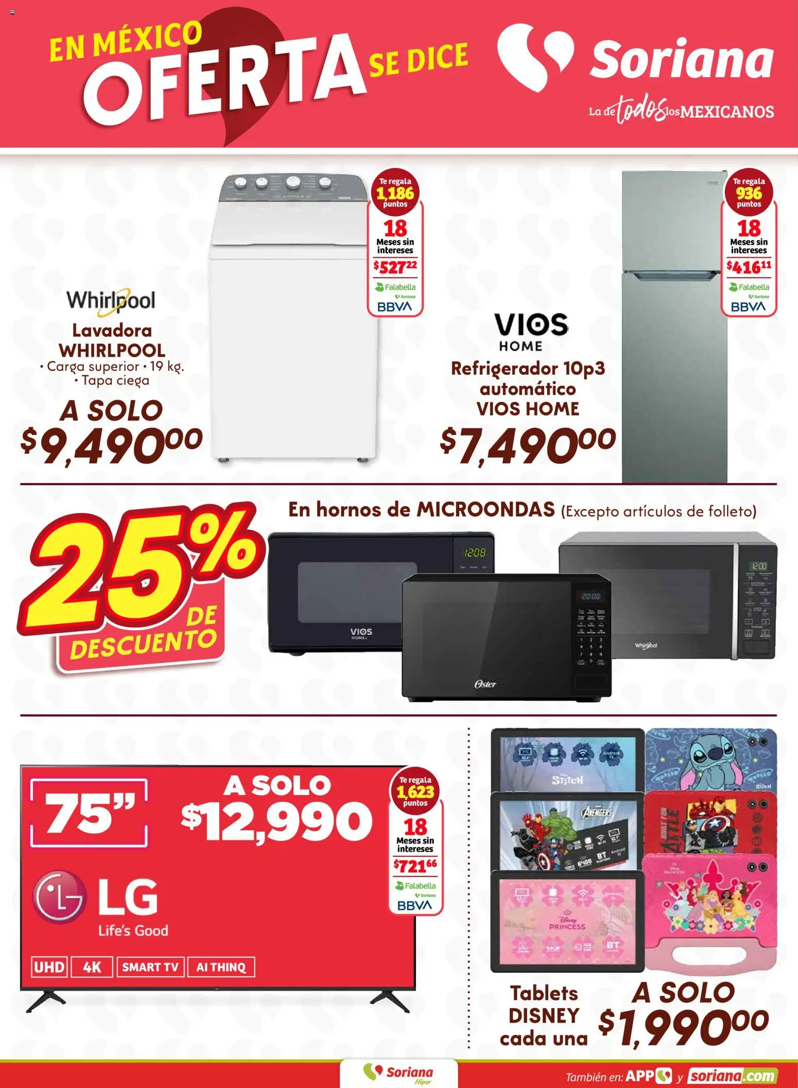 Nuevas ofertas de Soriana válidas en toda la República Mexicana desde el 01.01.2026. ¡Encuentra las mejores ofertas en Soriana - Fin de Semana Híper: Saltillo y Torreón! | Página: 6 | Productos: Refrigerador, Lavadora, Microondas, Té
