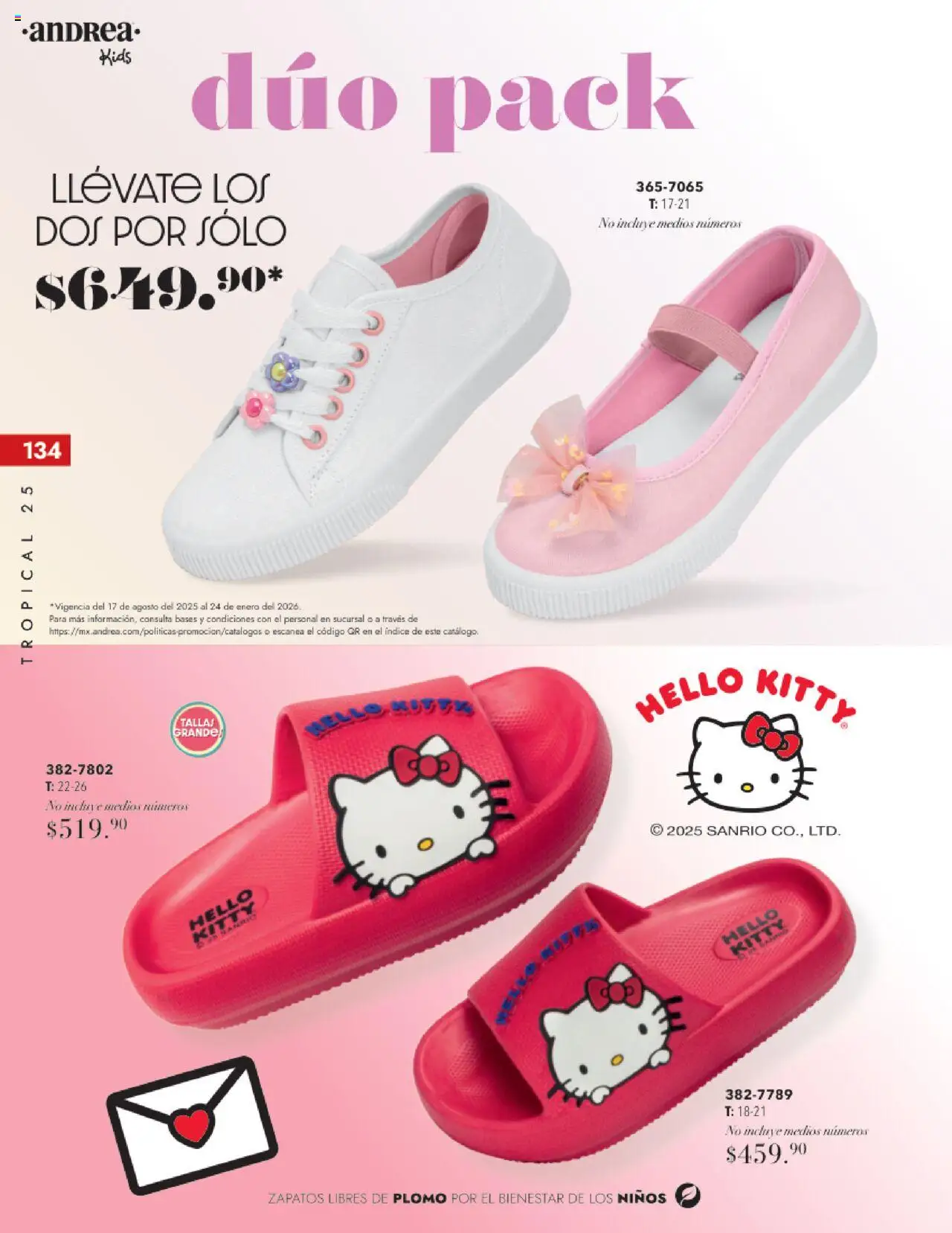 Nuevas ofertas de Andrea válidas en toda la República Mexicana desde el 17.08.2025. ¡Encuentra las mejores ofertas en Andrea - Catálogo Tropical Otoño / Invierno! | Página: 134 | Productos: Zapatos