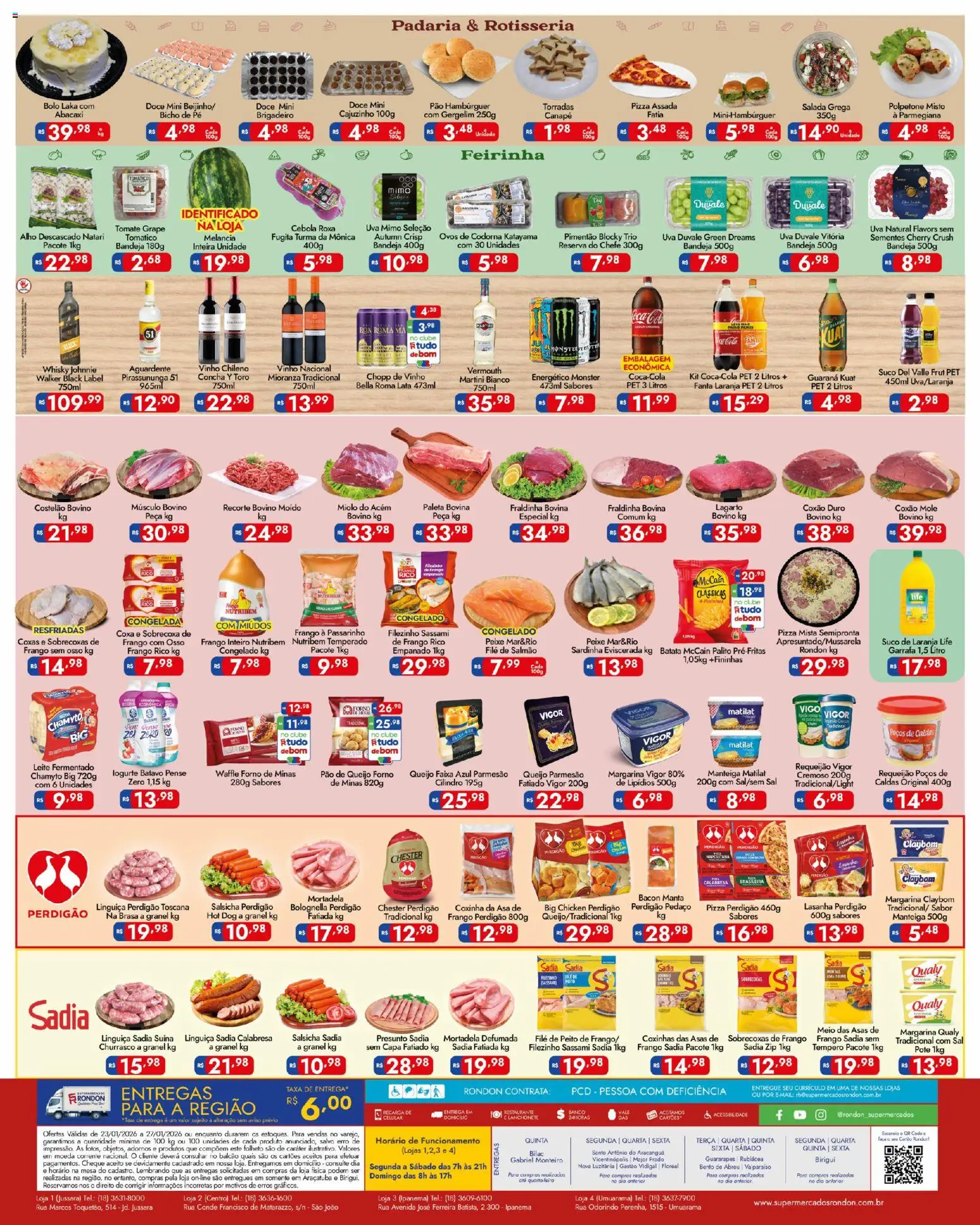 Supermercados Rondon Folheto - válido de 23.01.2026 | Página: 2 | Produtos: Acém, Mesa, Pão, Bolo