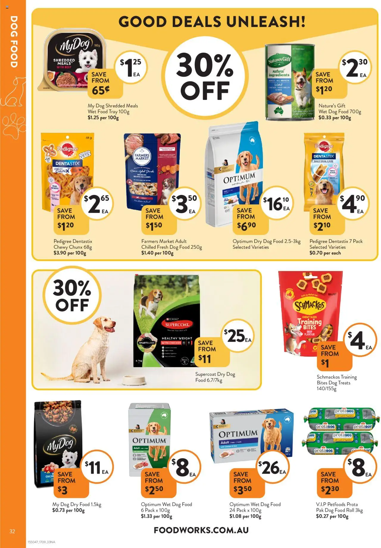 Foodworks catalogue - valid from 17.09.2025 | Page: 32 | Products: Chicken, Dog food, Vegetables, Weight