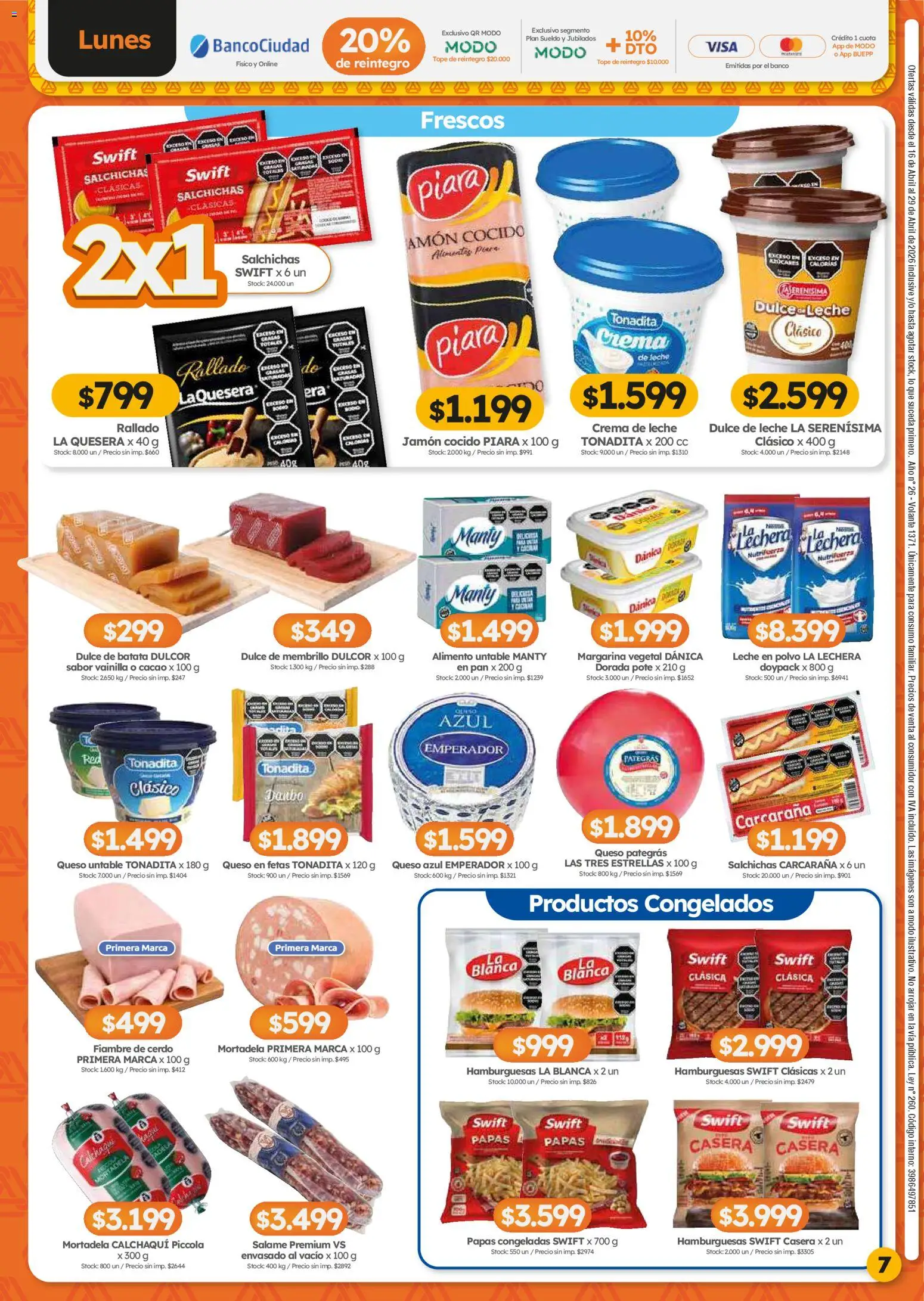 Cordiez ofertas │ válido desde el 16.04.2026 | Página: 7 | Productos: Banco, Leche, Queso, Cacao