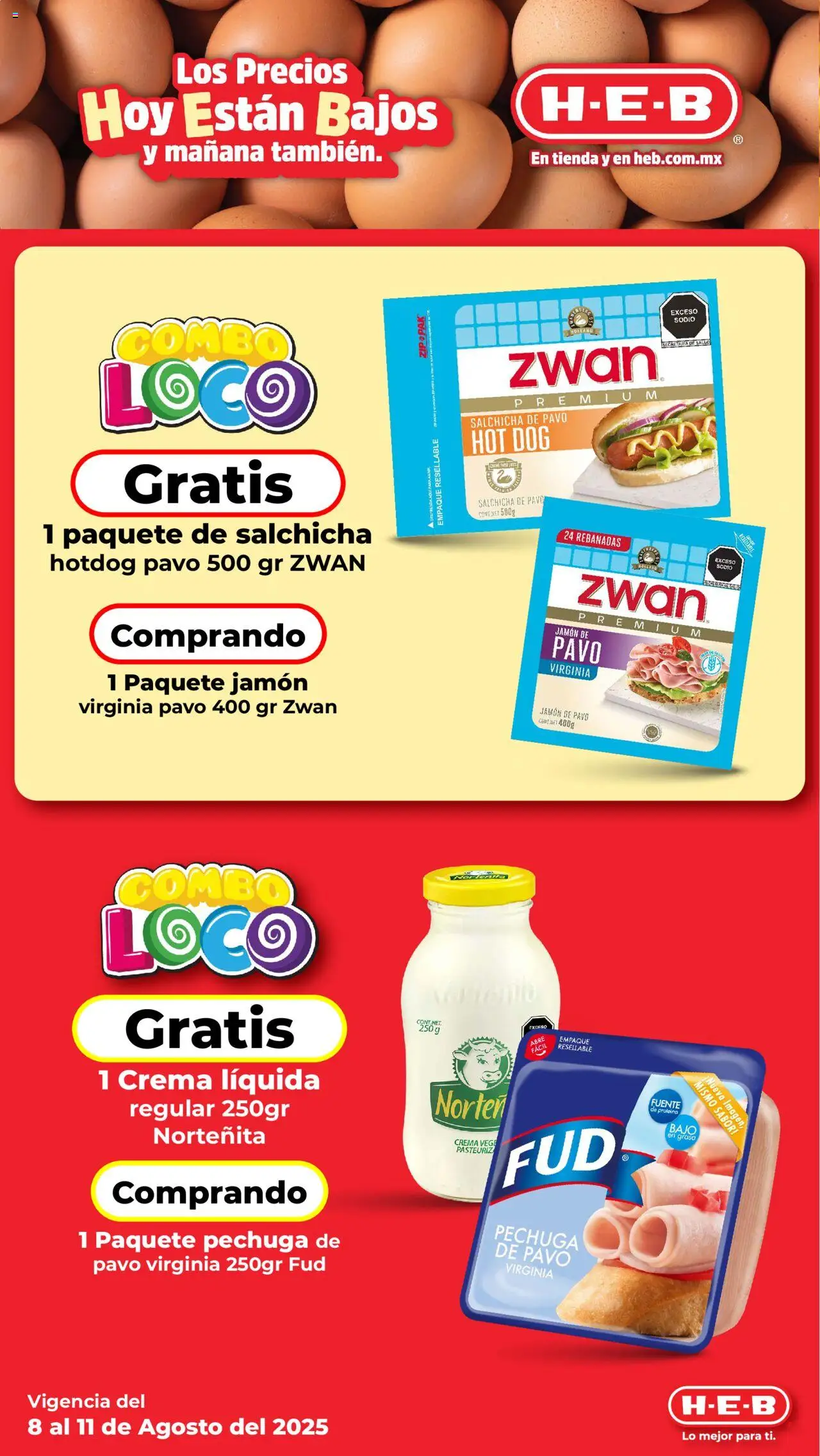 Nuevas ofertas de H-E-B válidas en toda la República Mexicana desde el 08.08.2025. ¡Encuentra las mejores ofertas en H-E-B folleto! | Página: 2 | Productos: Fuente, Salchicha, Crema, Jamón