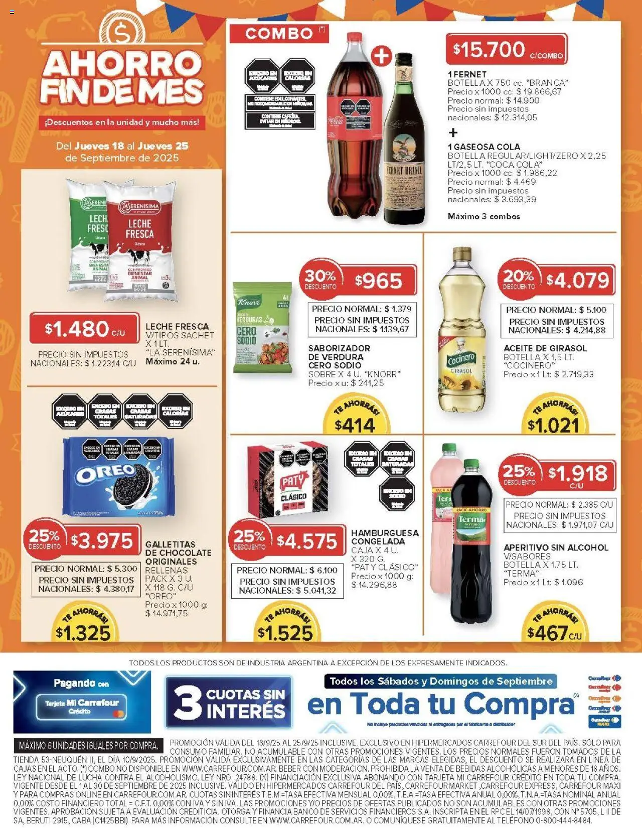 Carrefour ofertas - Comodoro │ válido desde el 18.09.2025 | Página: 14 | Productos: Galletitas, Caja, Gaseosa, Té