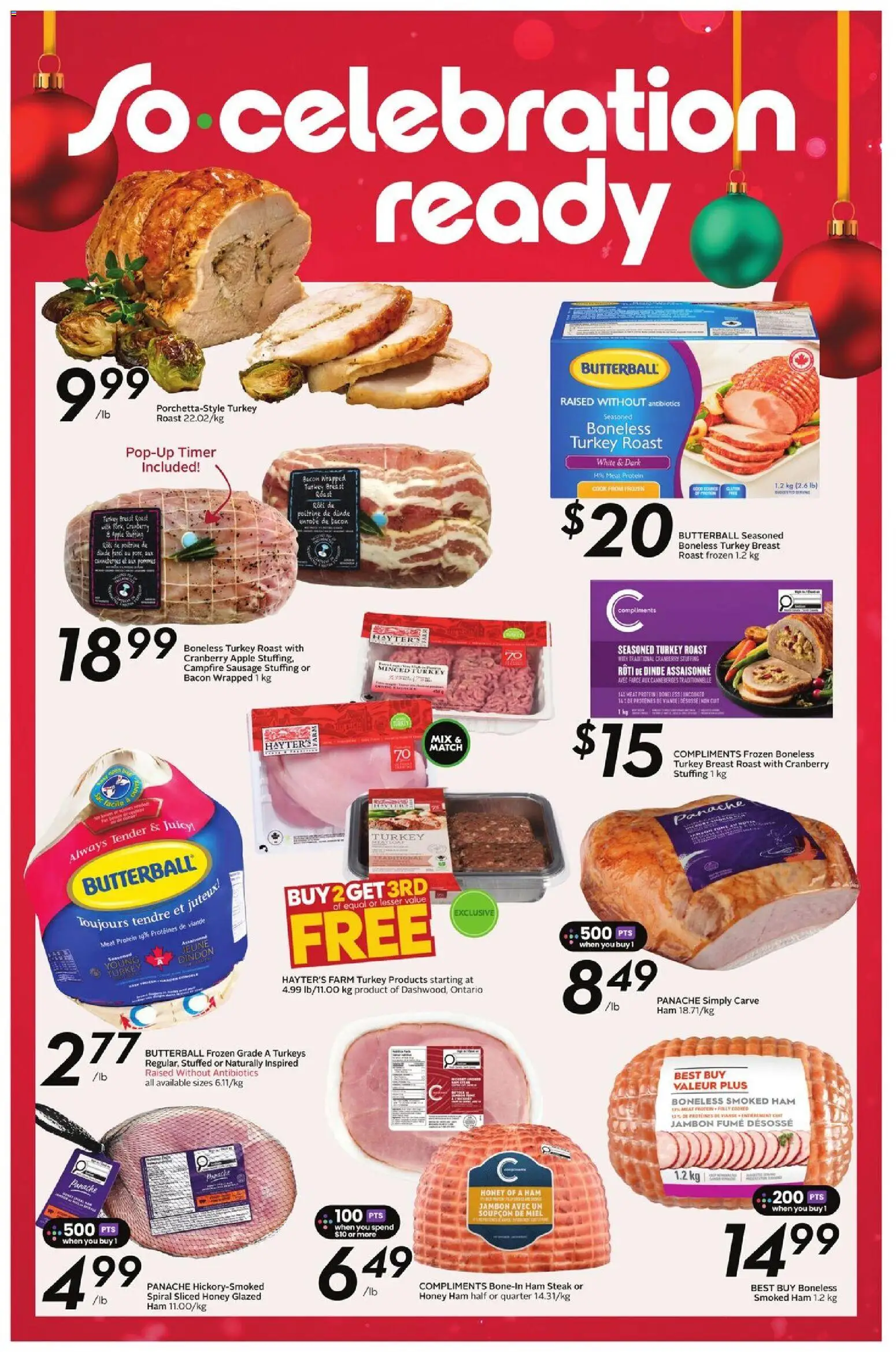 Sobeys flyer valid from 11.12.2025 | Page: 19 | Products: Turkey, Ham