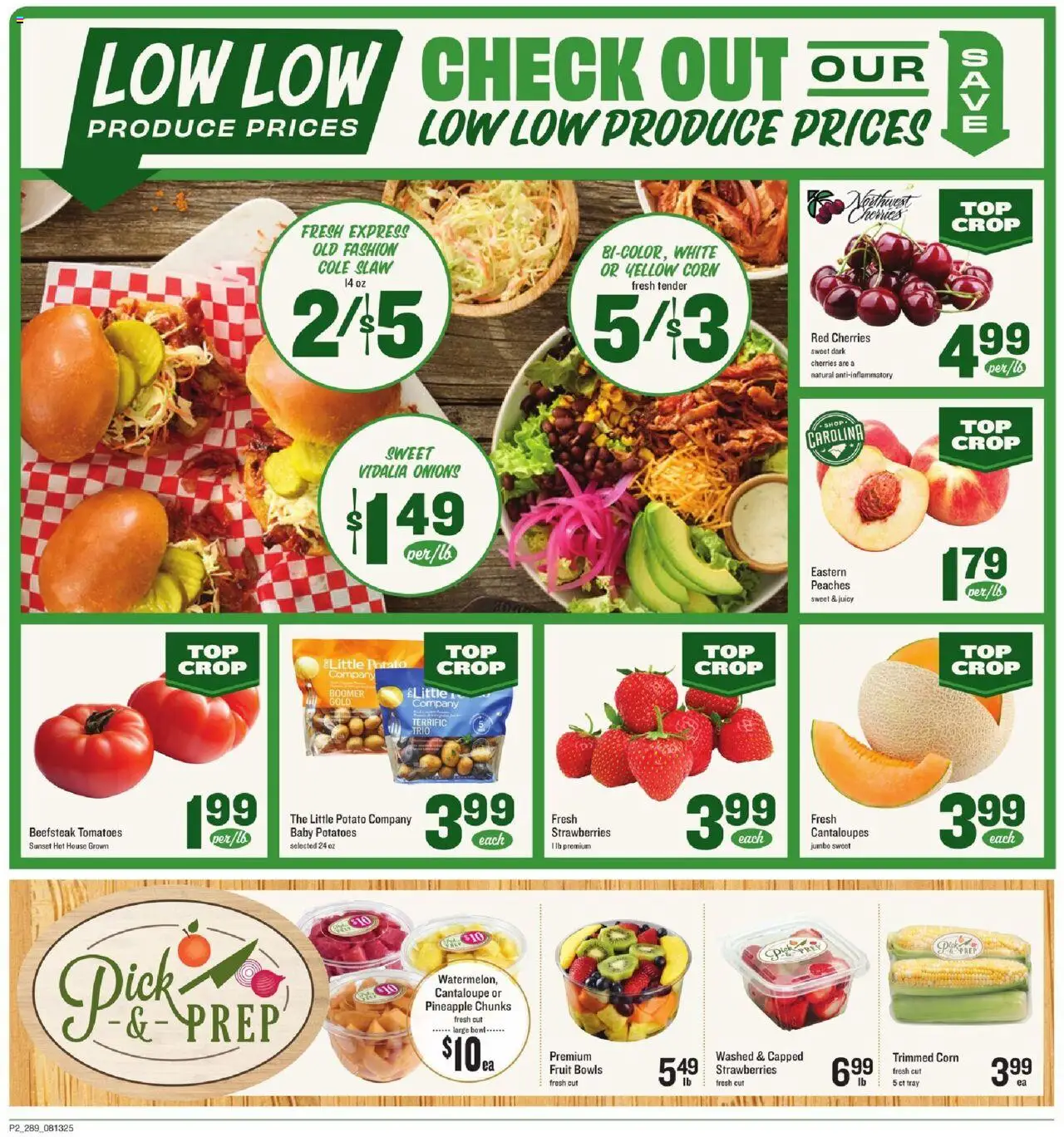 Lowes Foods Weekly Ad - GA - valid from 13.08.2025 | Page: 2 | Products: Cherries, Peaches, Pineapple, Strawberries
