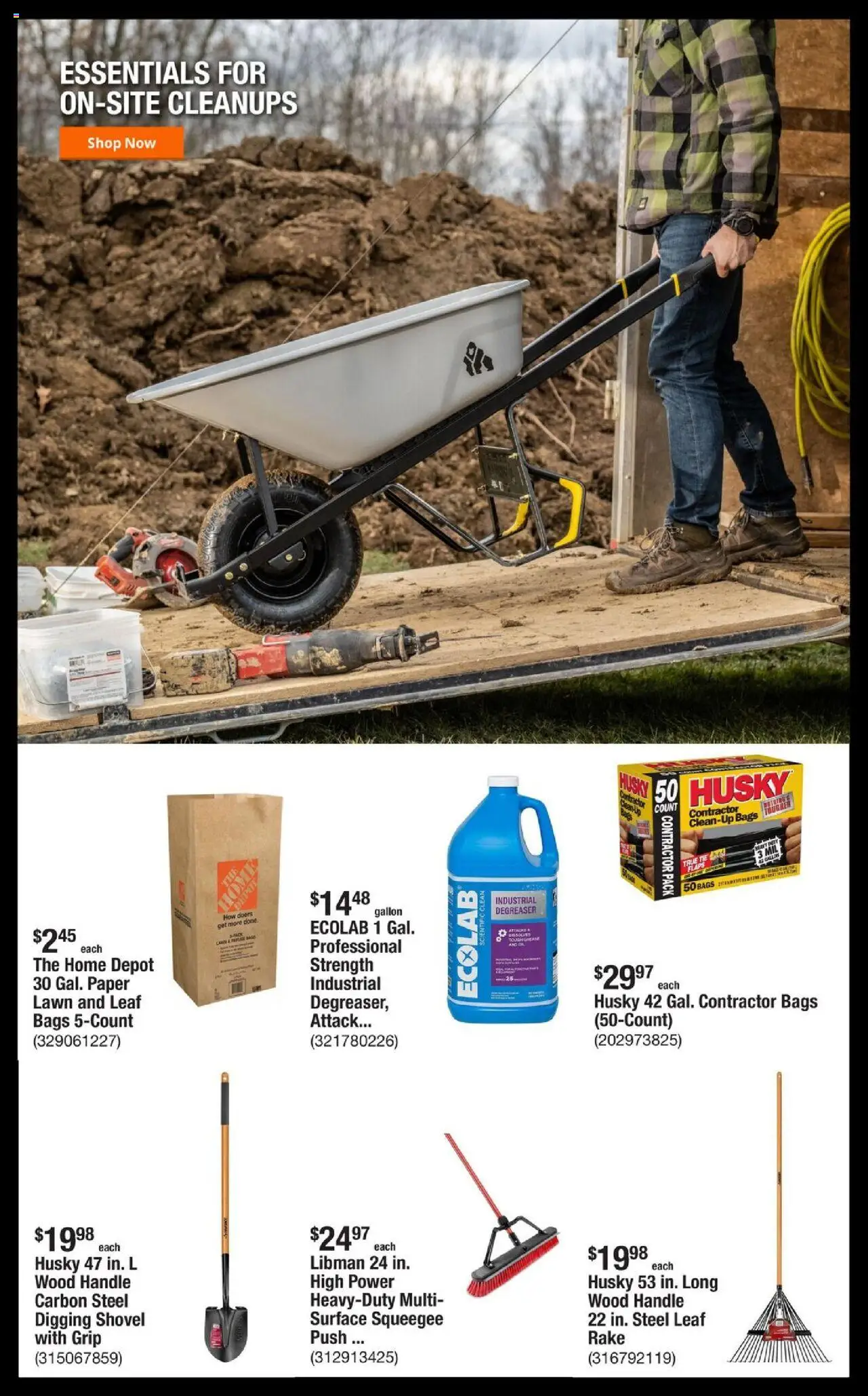 Home Depot Shop Pro Ad - FL - valid from 15.09.2025 | Page: 5 | Products: Rake, Shovel, Oil